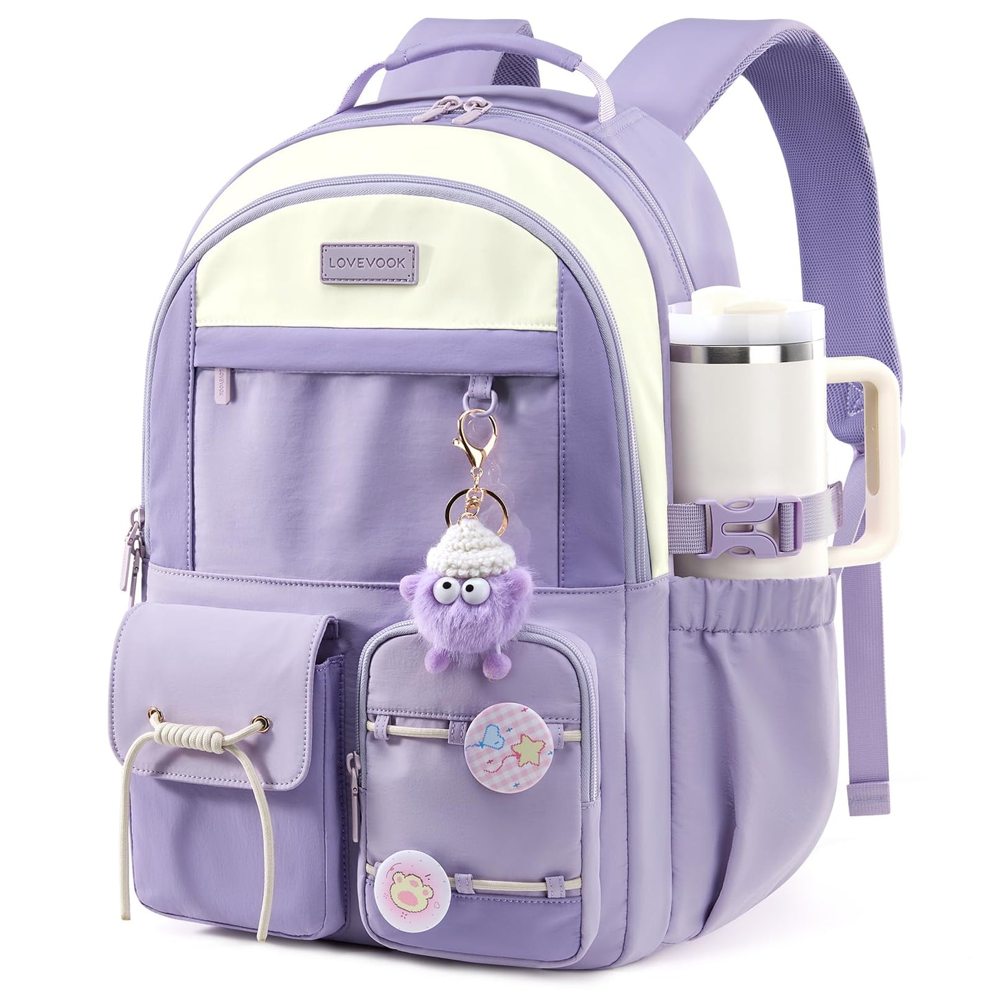 LOVEVOOK School Backpack for Girls Ages 8-16,Cute Student Bookbag for Kids