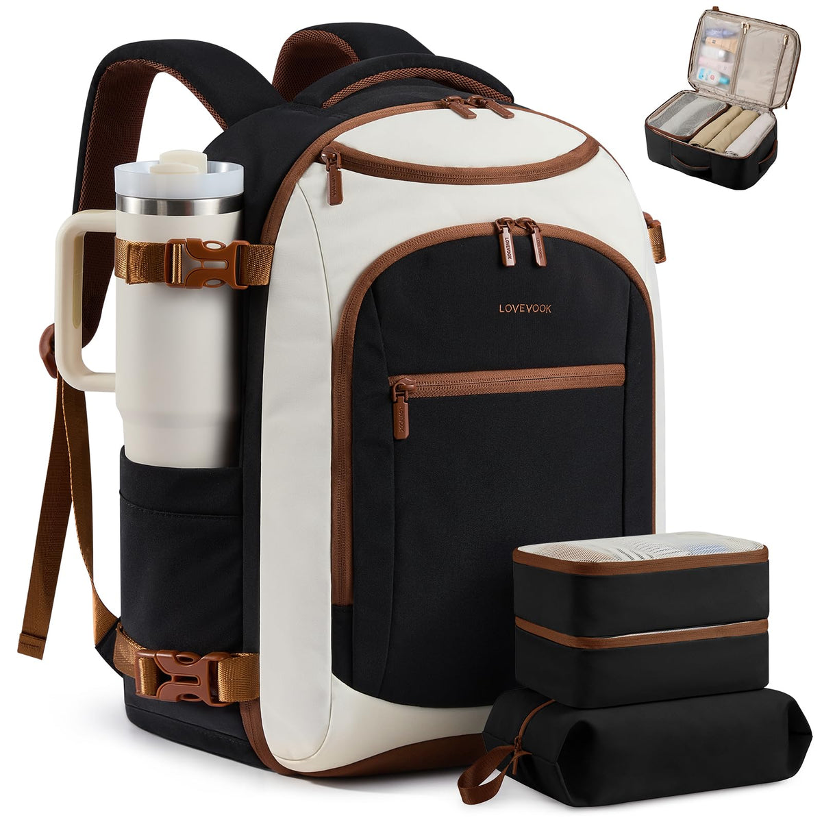 LOVEVOOK 40L Travel Backpack for Women & Men, Airline Approved Carry On Bag