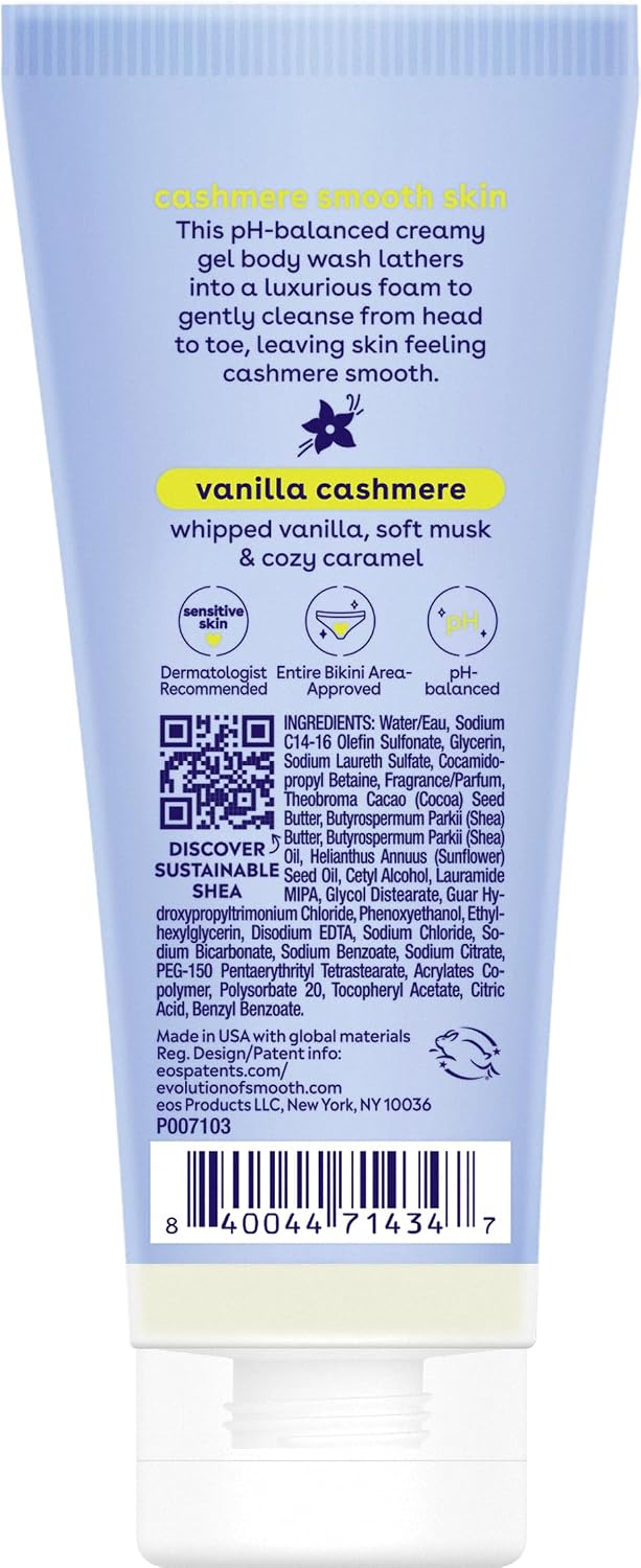 eos Cashmere Body Wash- Vanilla Cashmere, Creamy Gel with Shea Butter, 16 fl oz