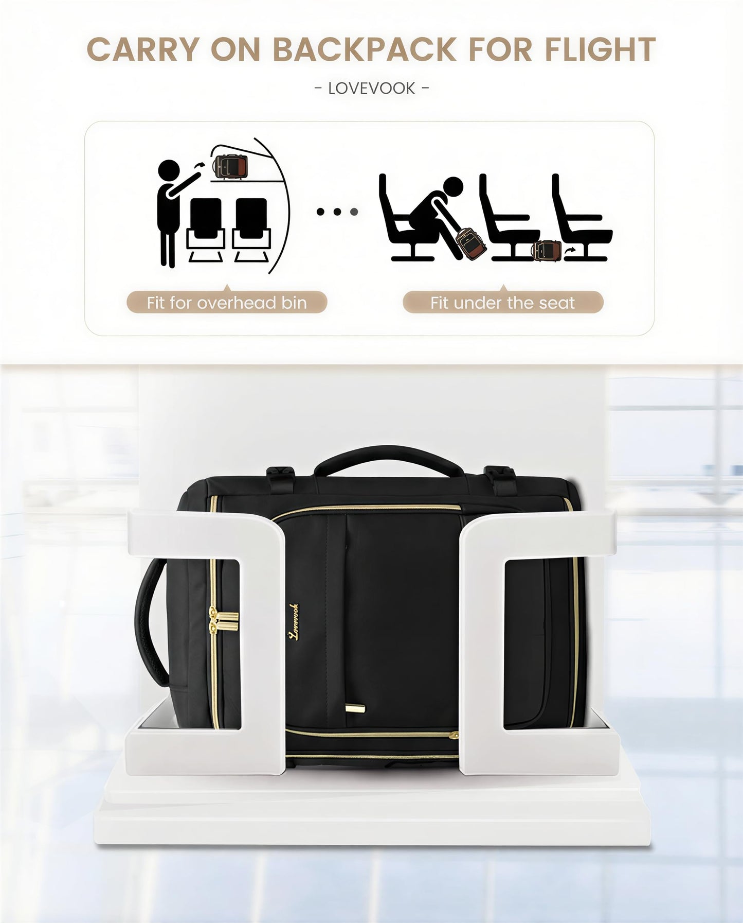 LOVEVOOK Travel Backpack Carry on Flight Approved for Women/Men