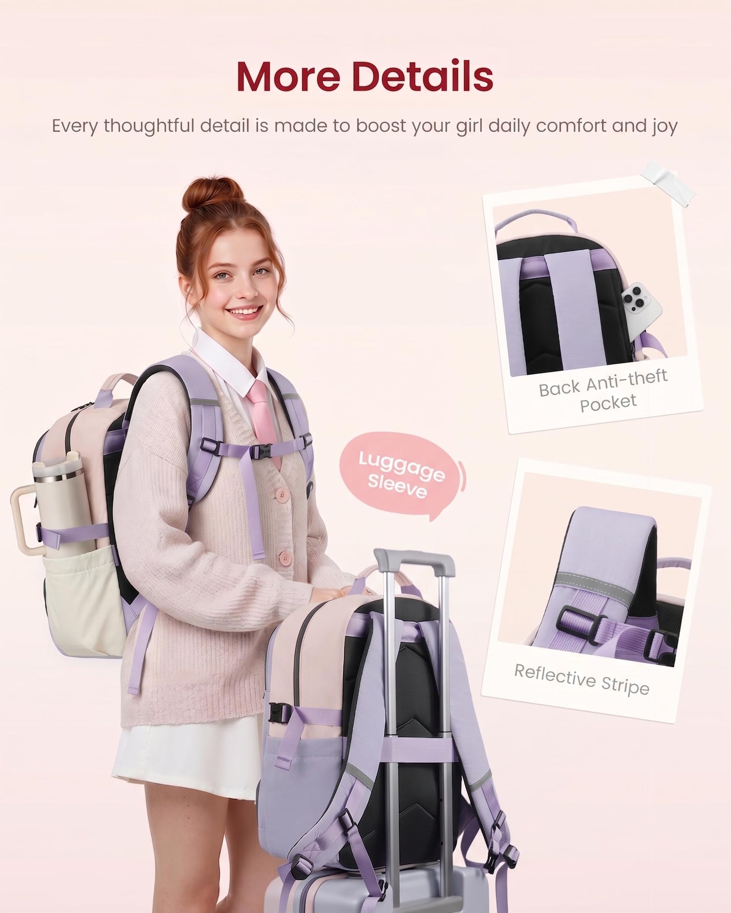 LOVEVOOK Backpack for Kids Teen Girls, Cute Back to School Backpack Bookbag