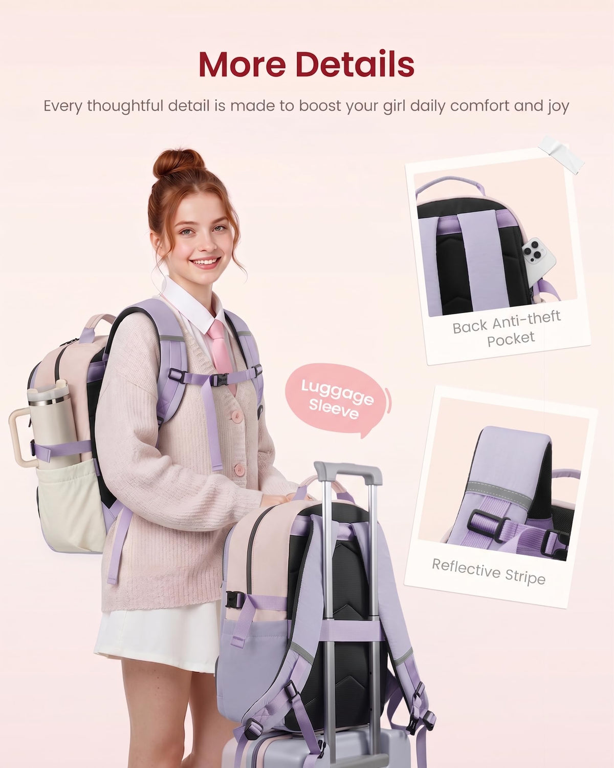 LOVEVOOK Backpack for Kids Teen Girls, Cute Back to School Backpack Bookbag
