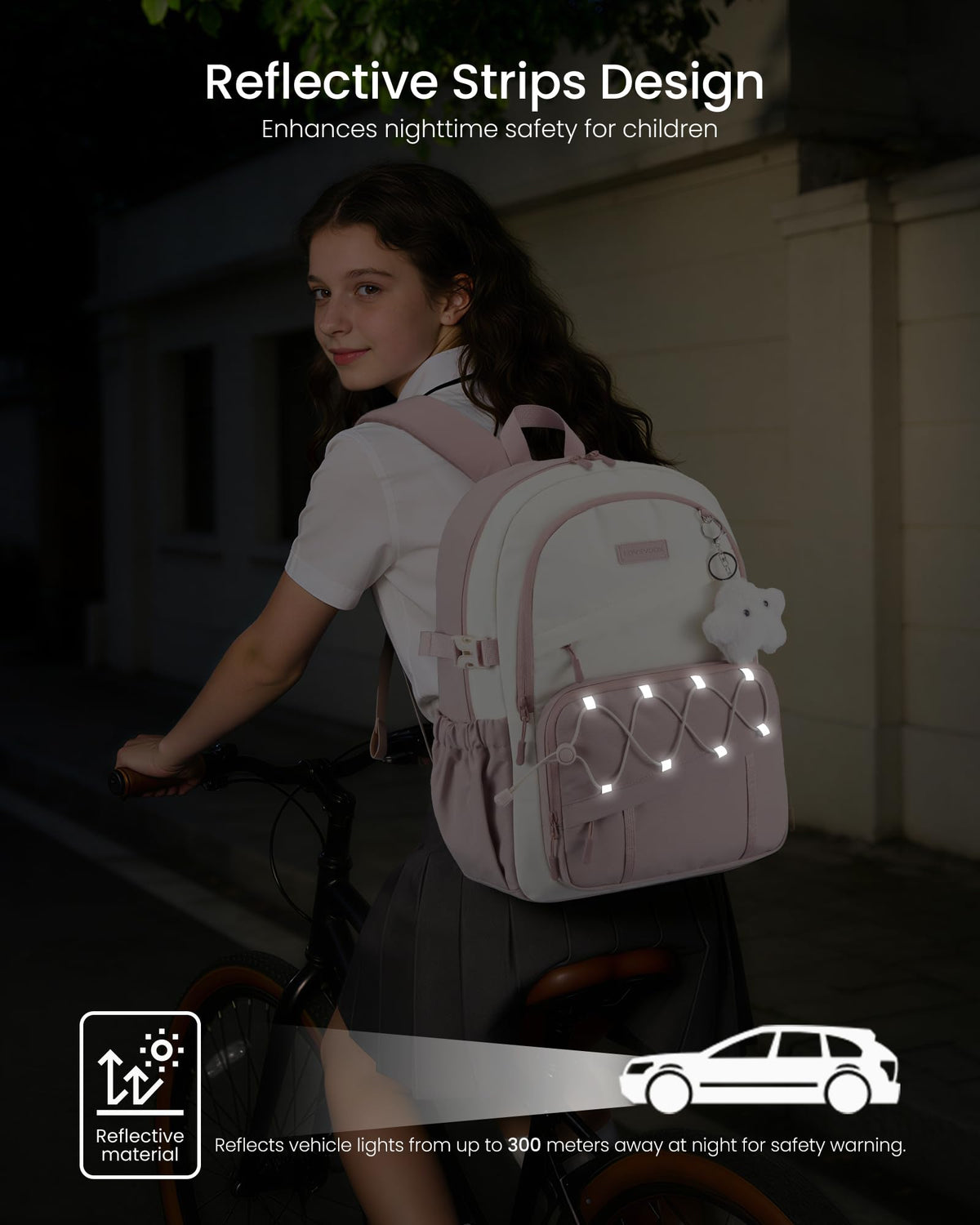 LOVEVOOK School Backpack for Teen Girls,Lightweight 15.6"Student Laptop Bag