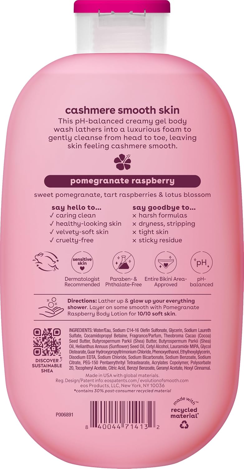 eos Cashmere Body Wash- Vanilla Cashmere, Creamy Gel with Shea Butter, 16 fl oz