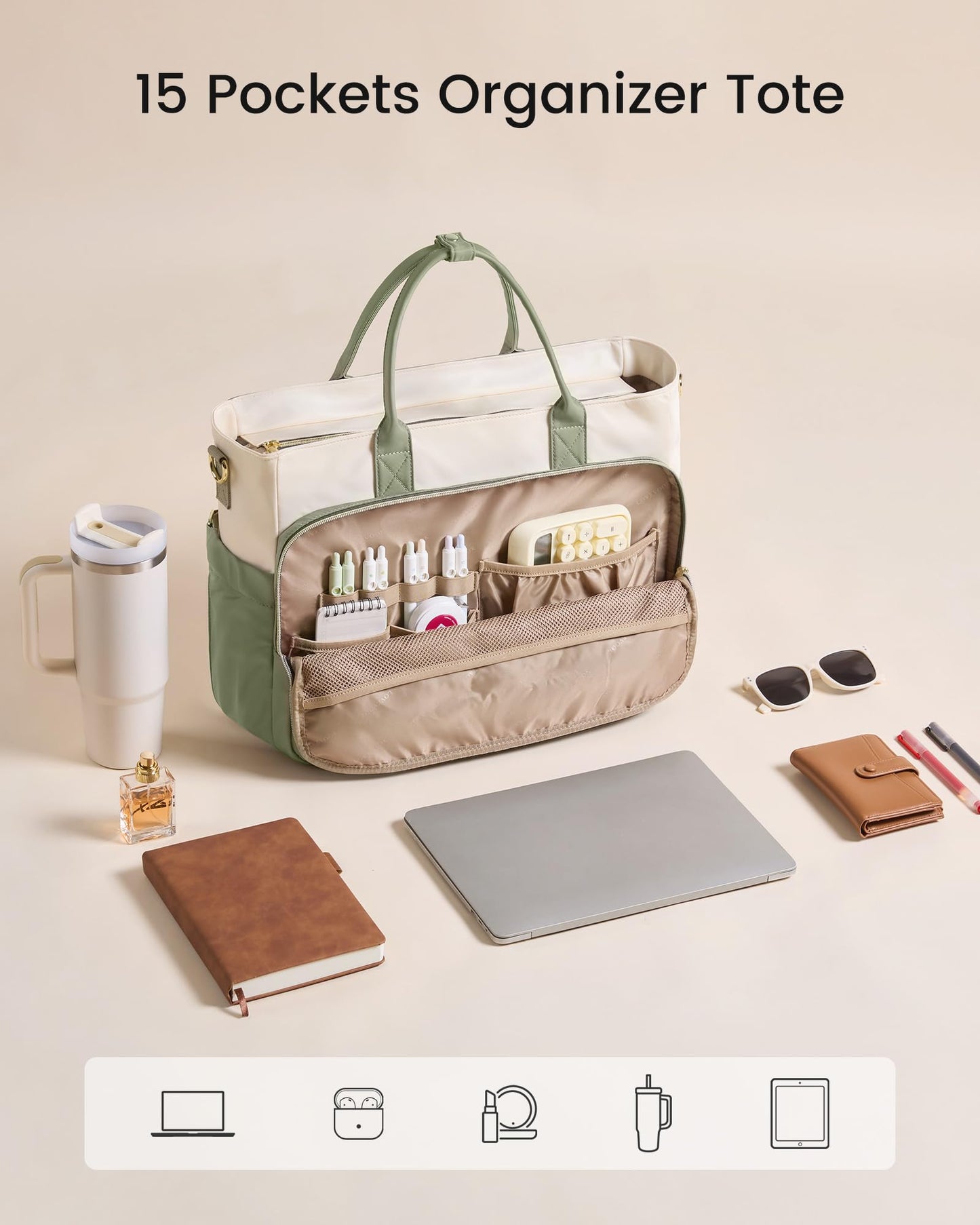 LOVEVOOK Laptop Bag for Women, Work Tote Computer Bag for Teacher Nurse