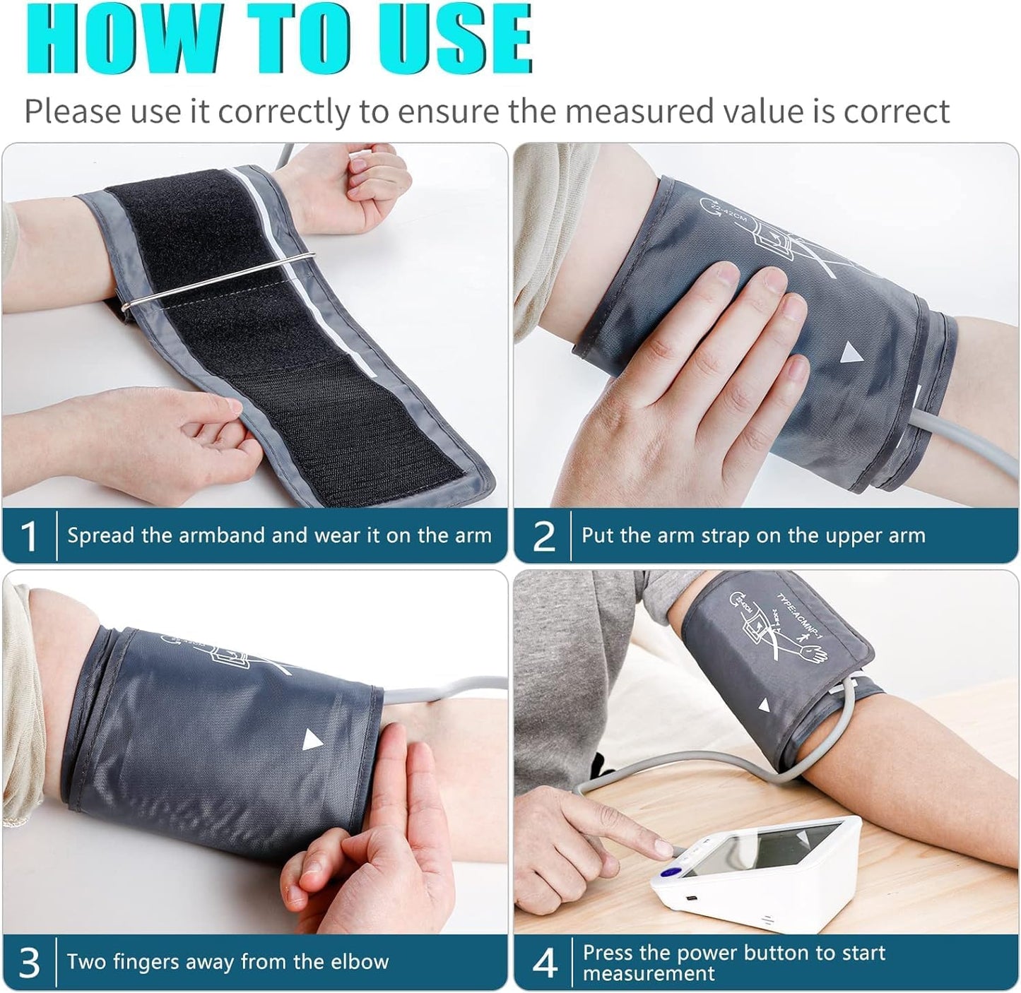 Blood Pressure Monitor Upper Arm with Large Cuff