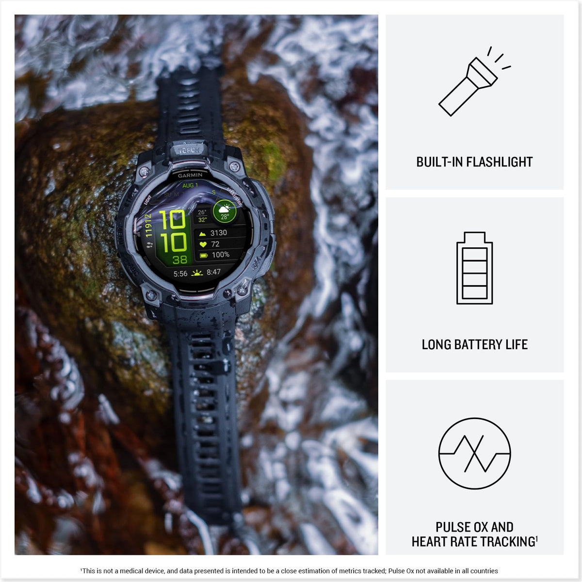 Garmin Instinct® 3 Tactical, Solar, 50mm, Black