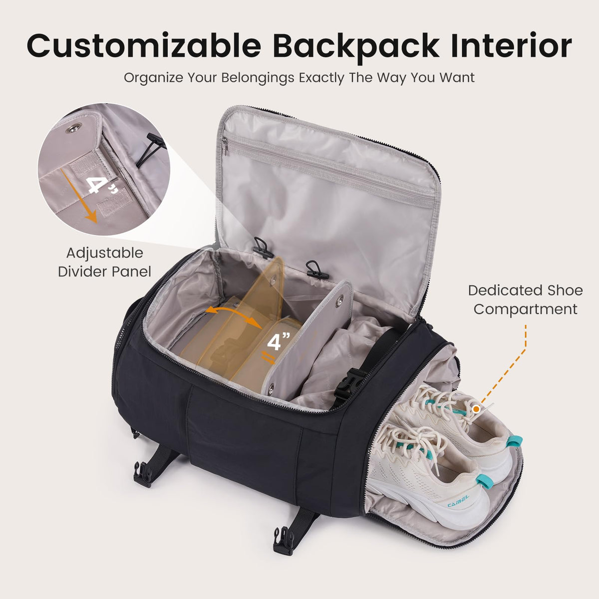 LOVEVOOK Travel Backpack for Women Men, Airline Approved Carry On Luggage