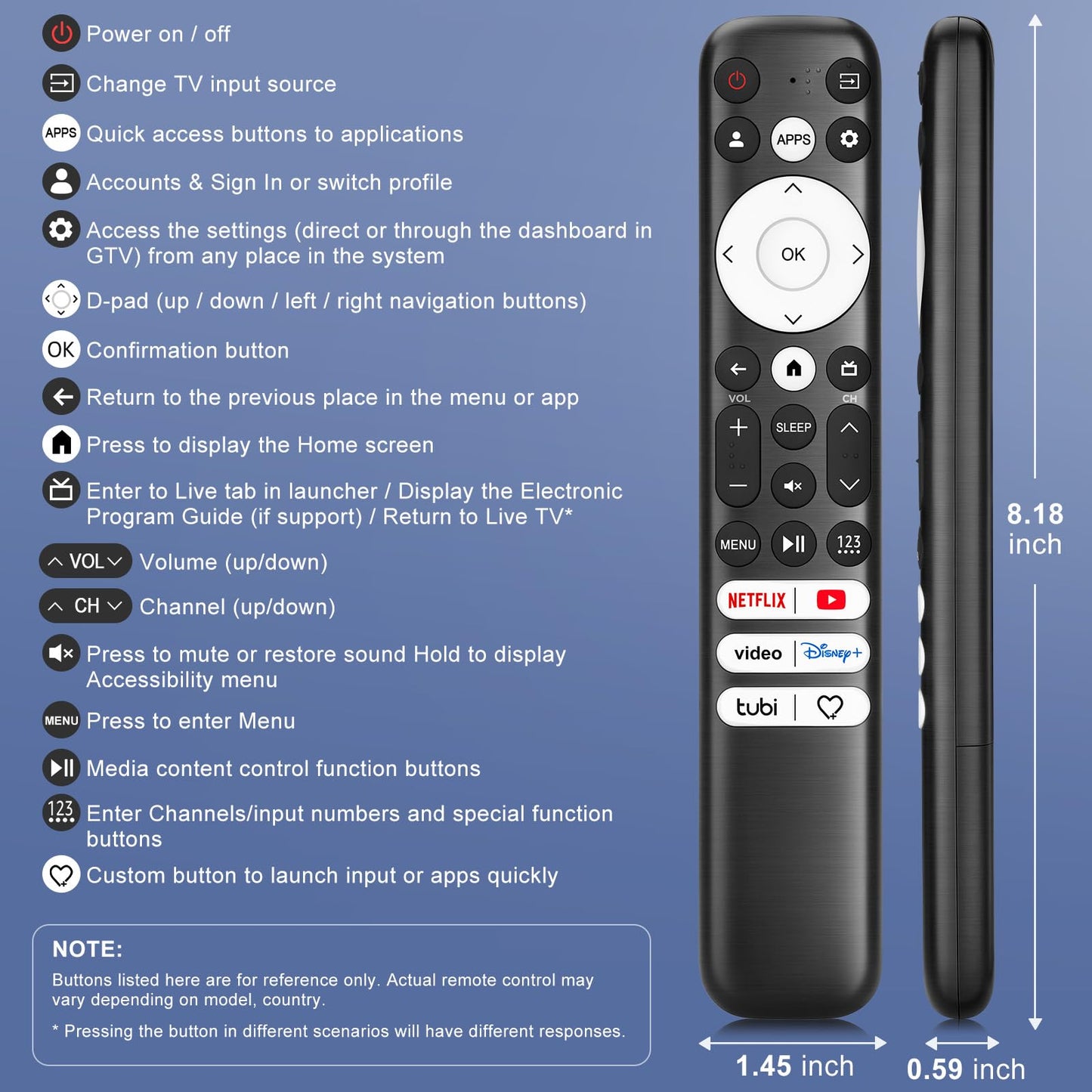 Universal-TV-Remote-Control for Samsung LG Vizio Roku TCL Hisense Sony TVs