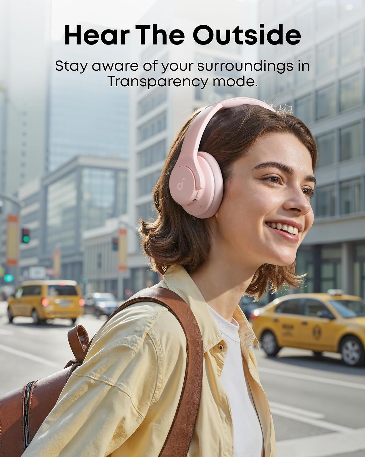 Soundcore by Anker Q20i Hybrid Active Noise Cancelling Headphones, Pink