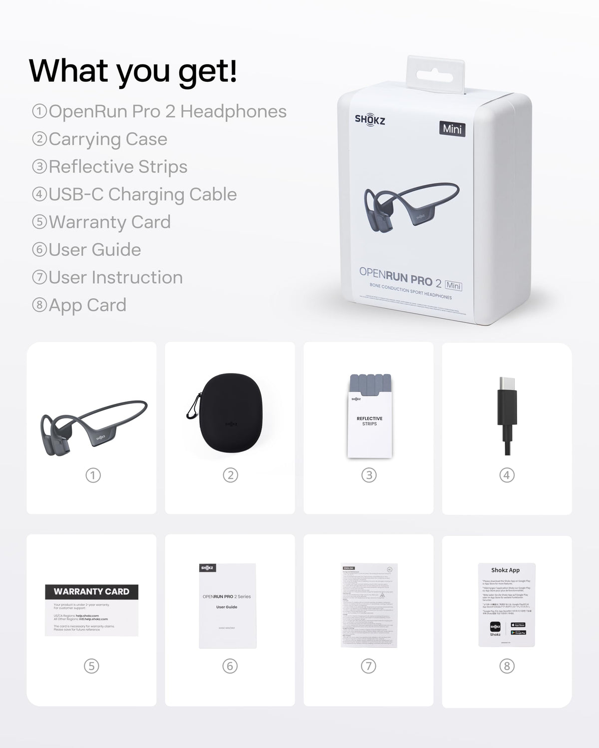 SHOKZ OpenRun Pro 2 Bone Conduction Bluetooth Sport Headphones, Black