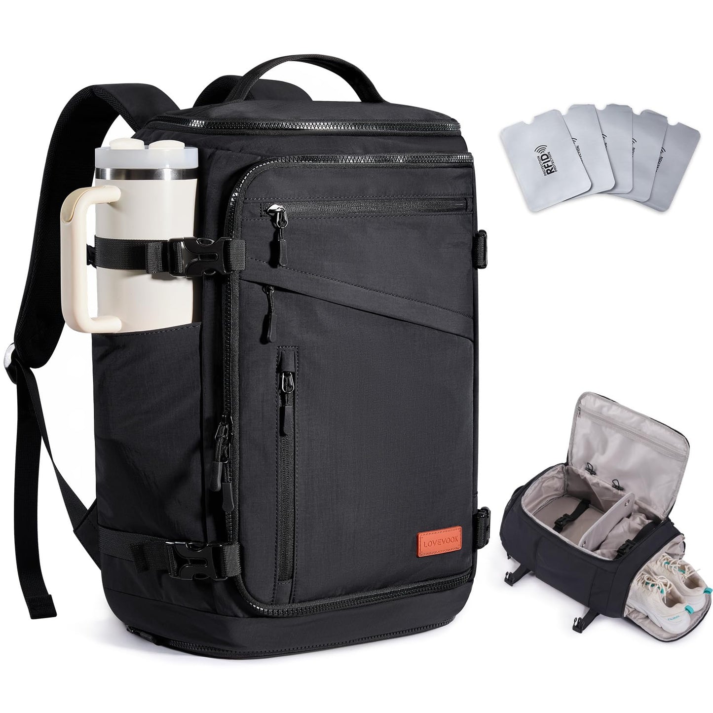 LOVEVOOK Travel Backpack for Women Men, Airline Approved Carry On Luggage