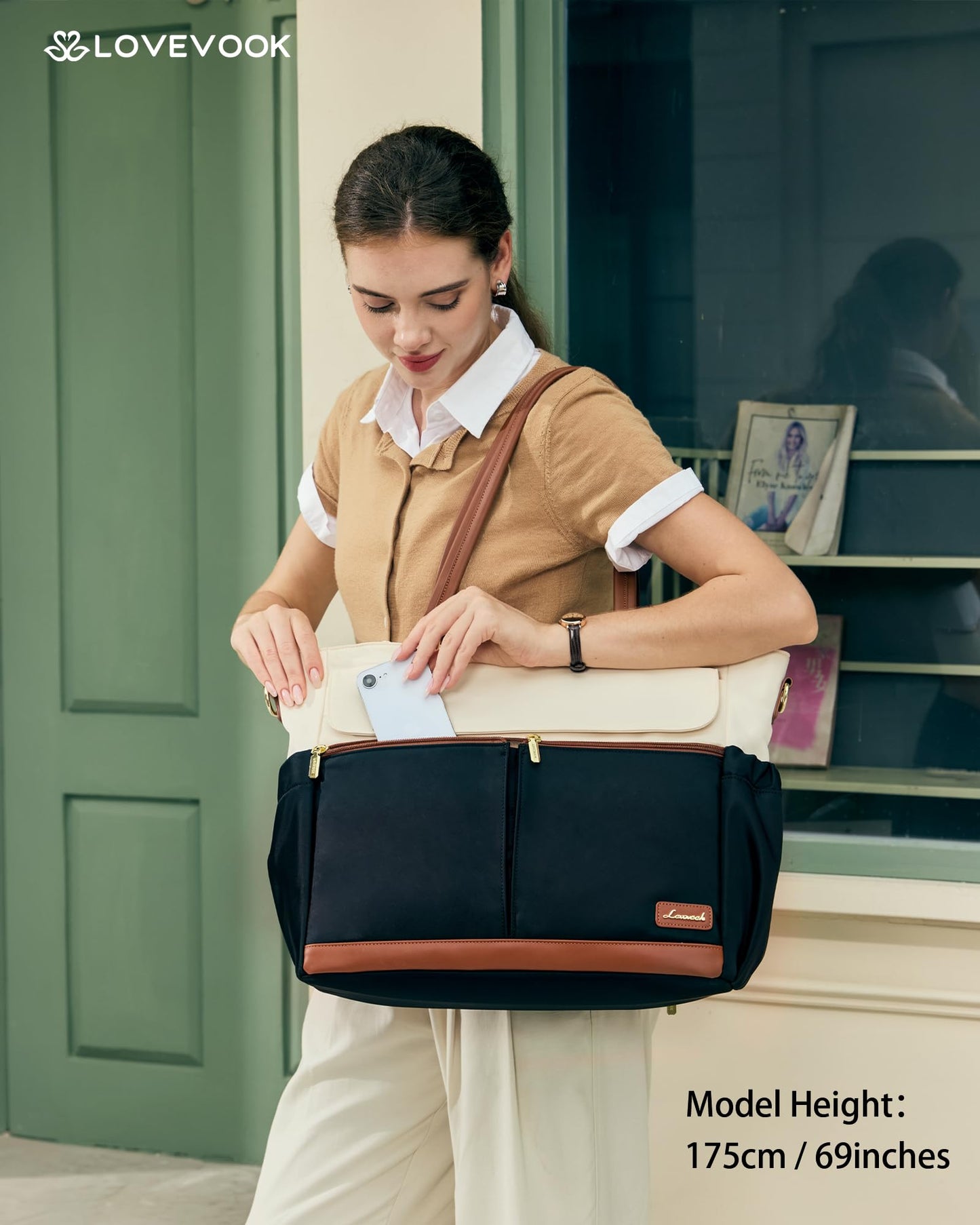 LOVEVOOK Lunch Tote Bag for Women, Work Laptop Bag with Lunch Compartment