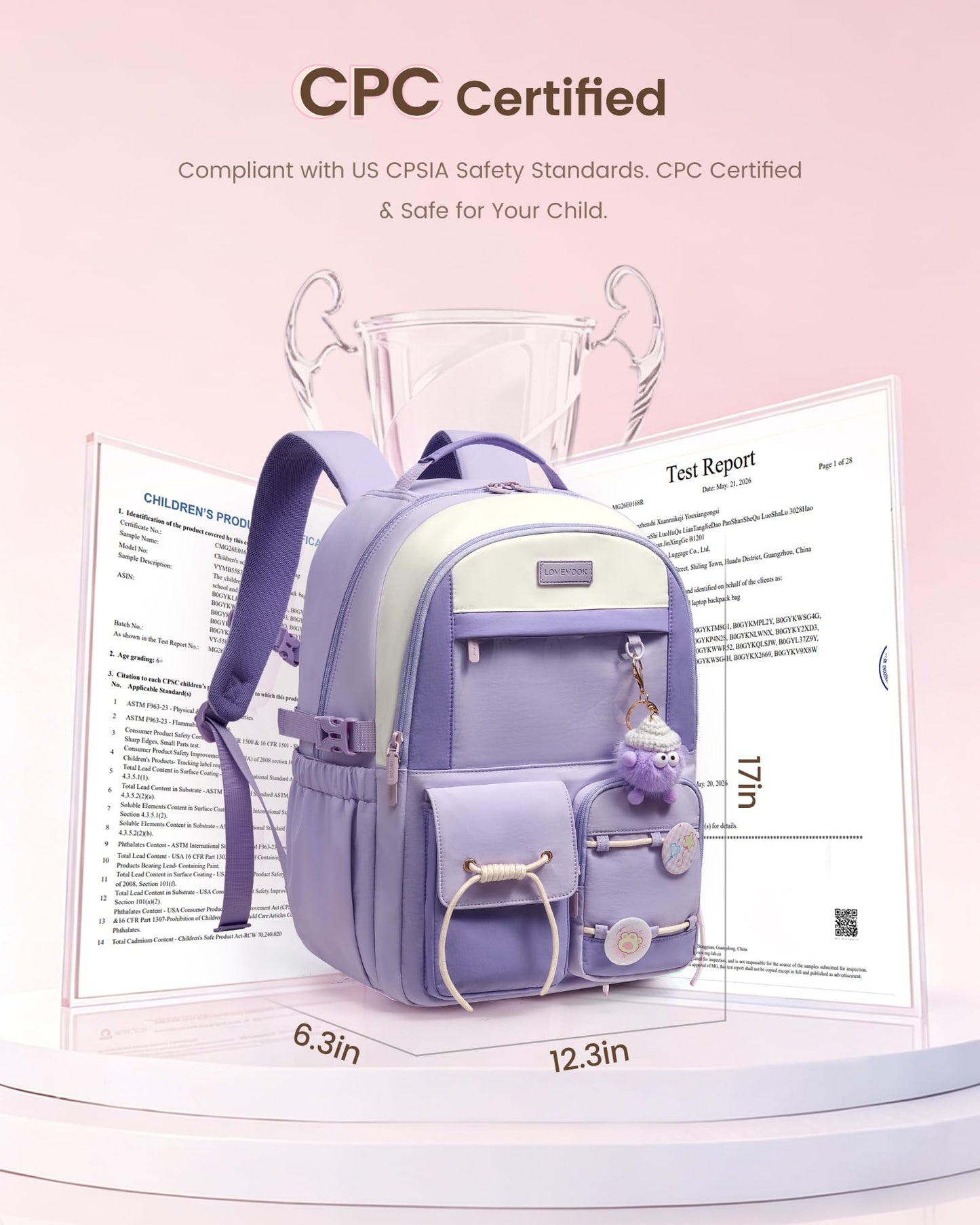 LOVEVOOK School Backpack for Girls Ages 8-16,Cute Student Bookbag for Kids