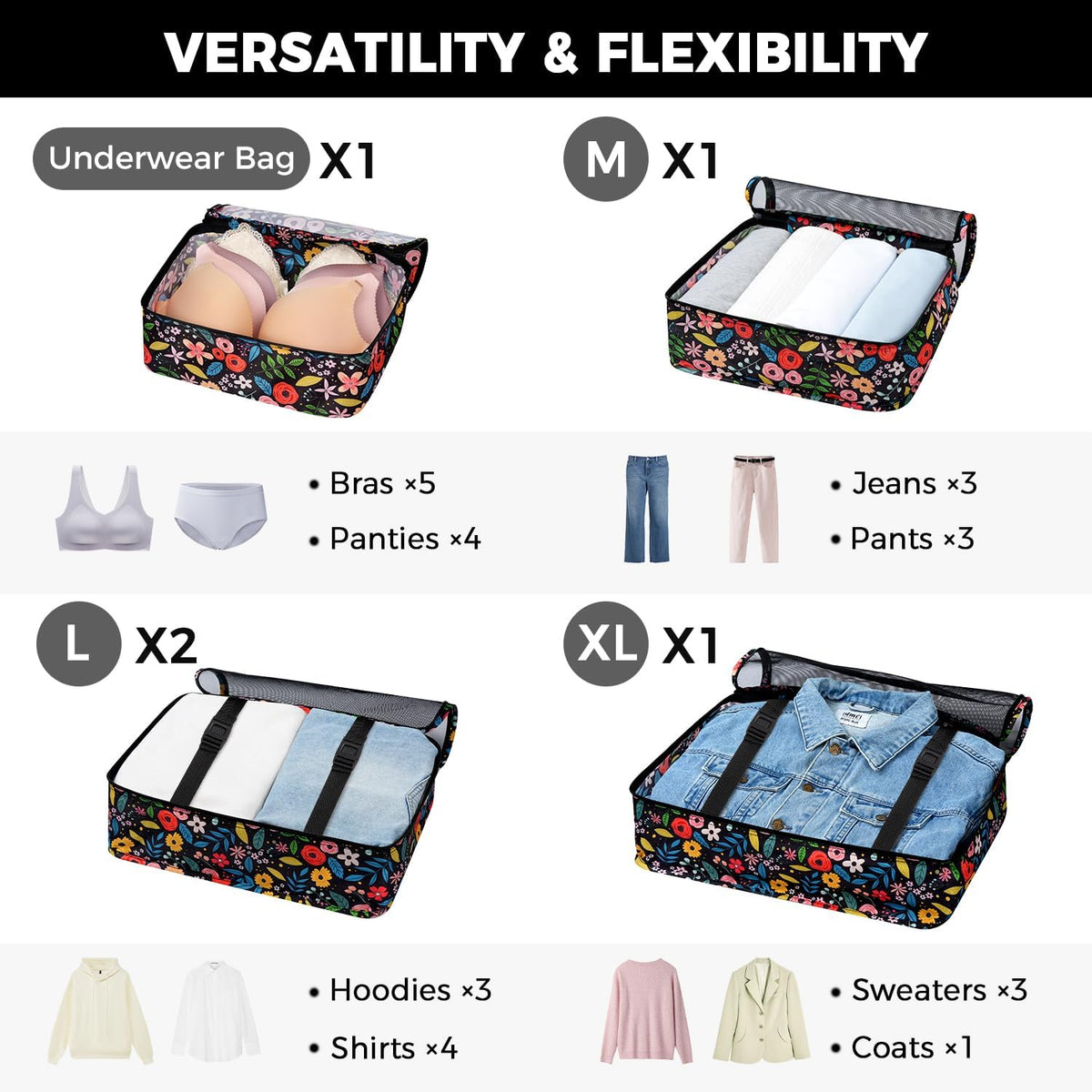 BAGAIL 8 Set Packing Cubes Luggage Packing Organizers for Travel Accessories-Aqua Color
