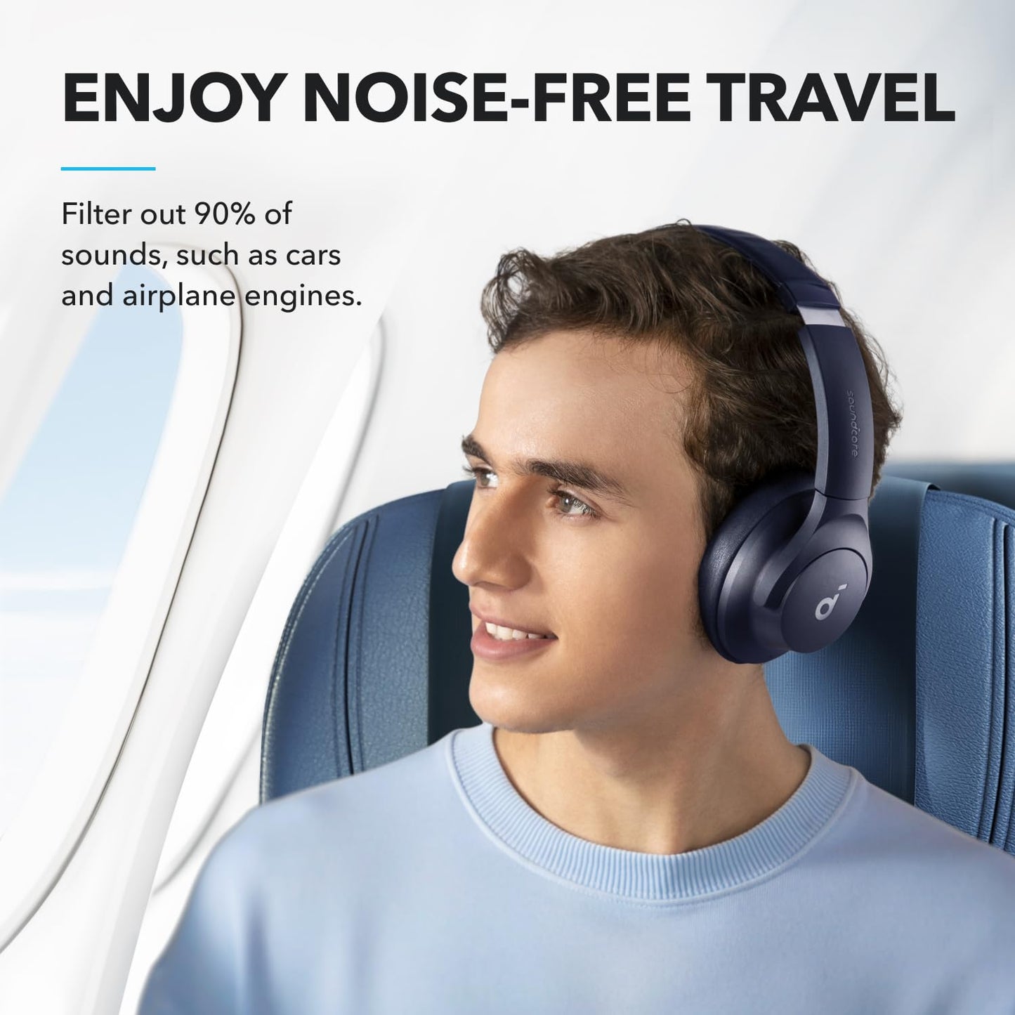 Soundcore by Anker Q20i Hybrid Active Noise Cancelling Headphones, Pink