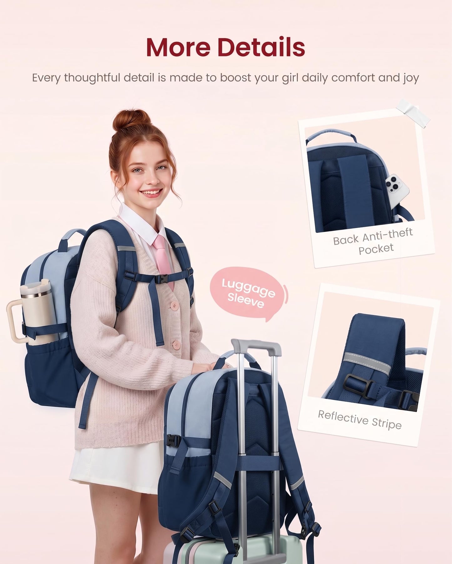 LOVEVOOK Backpack for Kids Teen Girls, Cute Back to School Backpack Bookbag