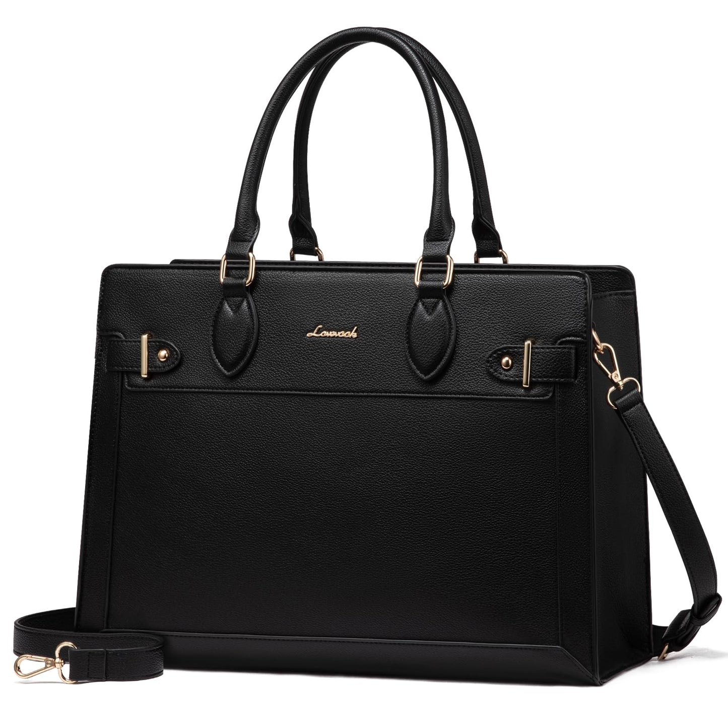 LOVEVOOK Laptop Bag for Women 15.6 Inch Work Tote, Business Computer Briefcase, Waterproof PU Leather Tote Bag for Teacher, Office Shoulder Tote Purse