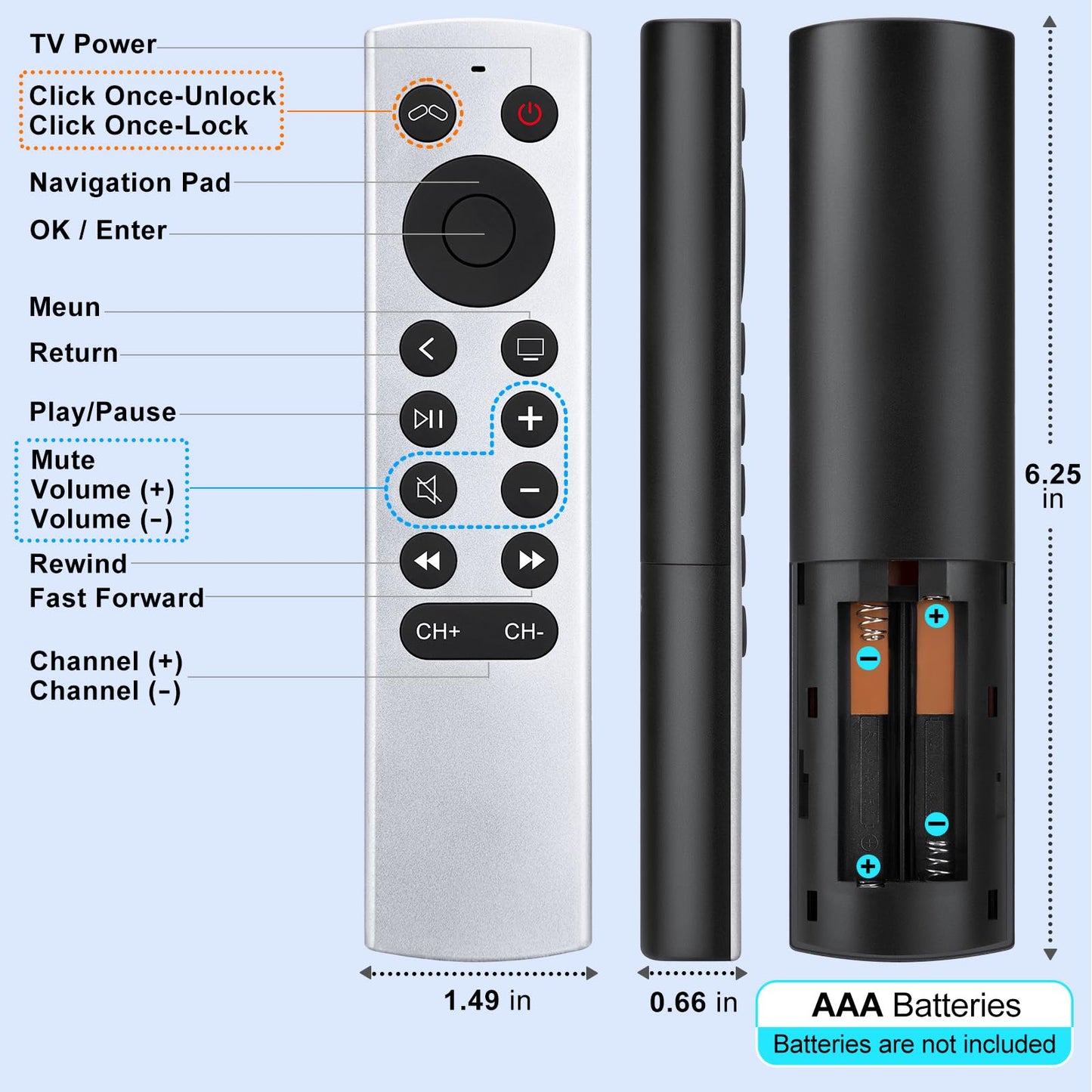 (2 Pack) Replacement Remote for Roku Box Express Player Premiere Control