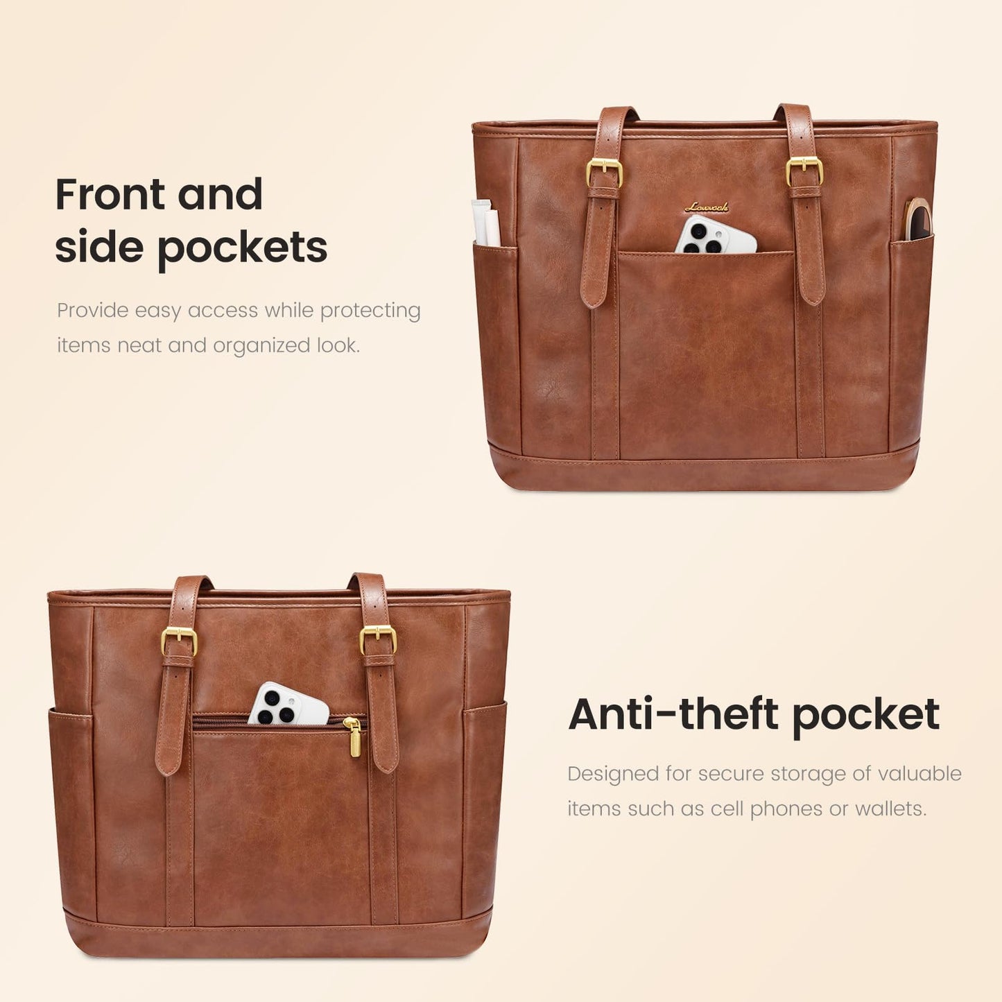LOVEVOOK Laptop Work Tote Bag for Women,Teacher Computer Briefcase Business Shoulder Bag for Office Travel Gift