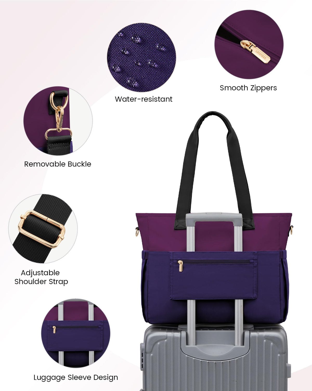 LOVEVOOK Lunch Tote Bag for Women, Work Laptop Bag with Lunch Compartment