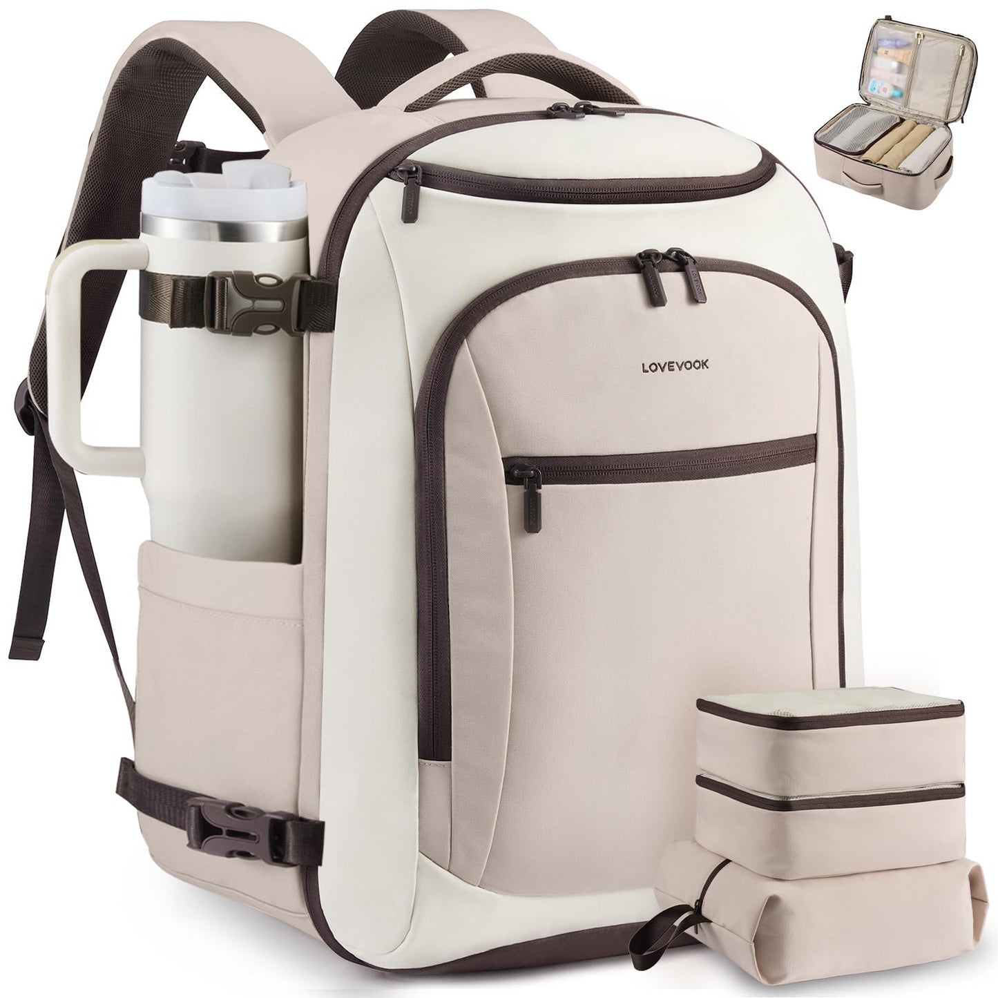 LOVEVOOK 40L Travel Backpack for Women & Men, Airline Approved Carry On Bag