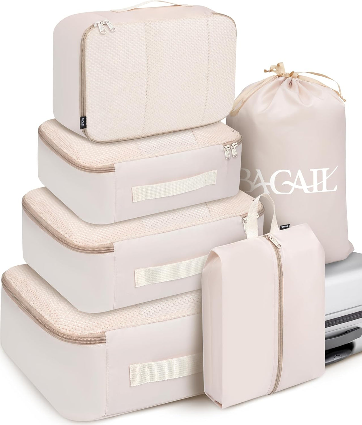 BAGAIL 8 Set Packing Cubes Luggage Packing Organizers for Travel Accessories-Aqua Color