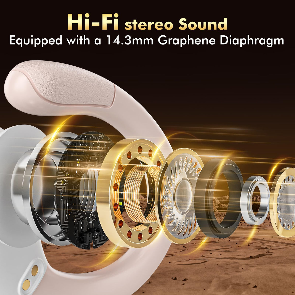 HAOYUYAN Wireless Earbuds, Sports Bluetooth Headphones, 80Hrs Playtime Ear Buds with LED Power Display, Noise Canceling Headset, IPX7 Waterproof Earphones for Workout/Running（Light Green）