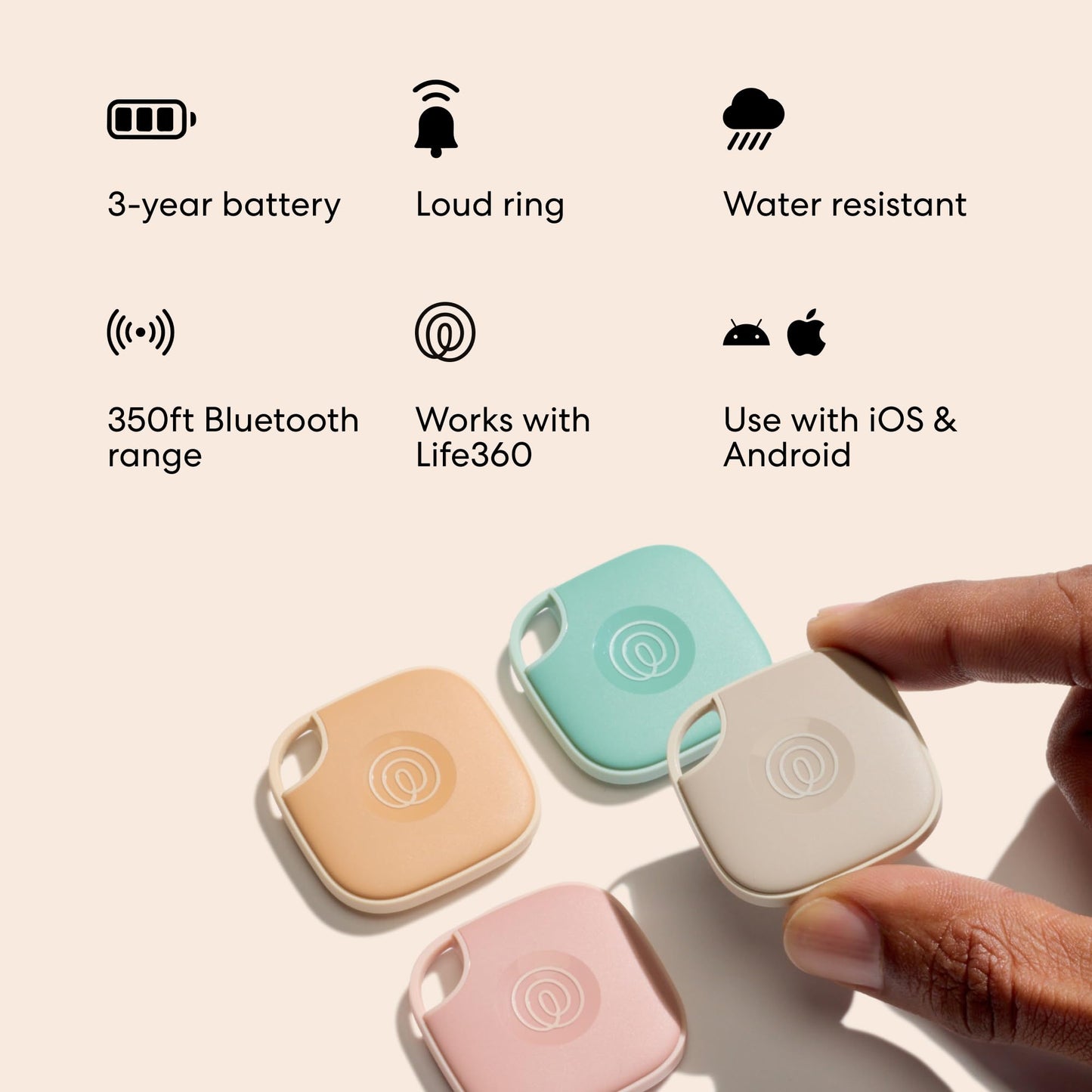 Life360 Tile - Bluetooth Tracker, Keys Finder and Item Locator for Keys, Bags and More. Phone Finder. Both iOS and Android Compatible. 1-Pack (Black)