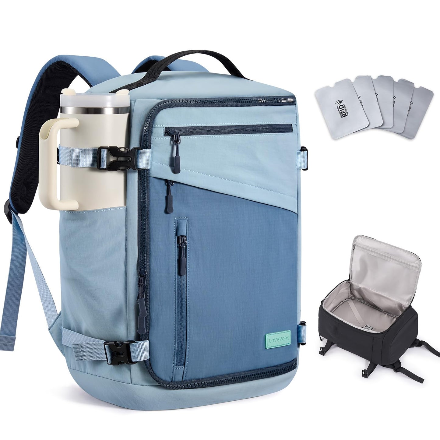 LOVEVOOK Travel Backpack for Women Men, Airline Approved Carry On Luggage
