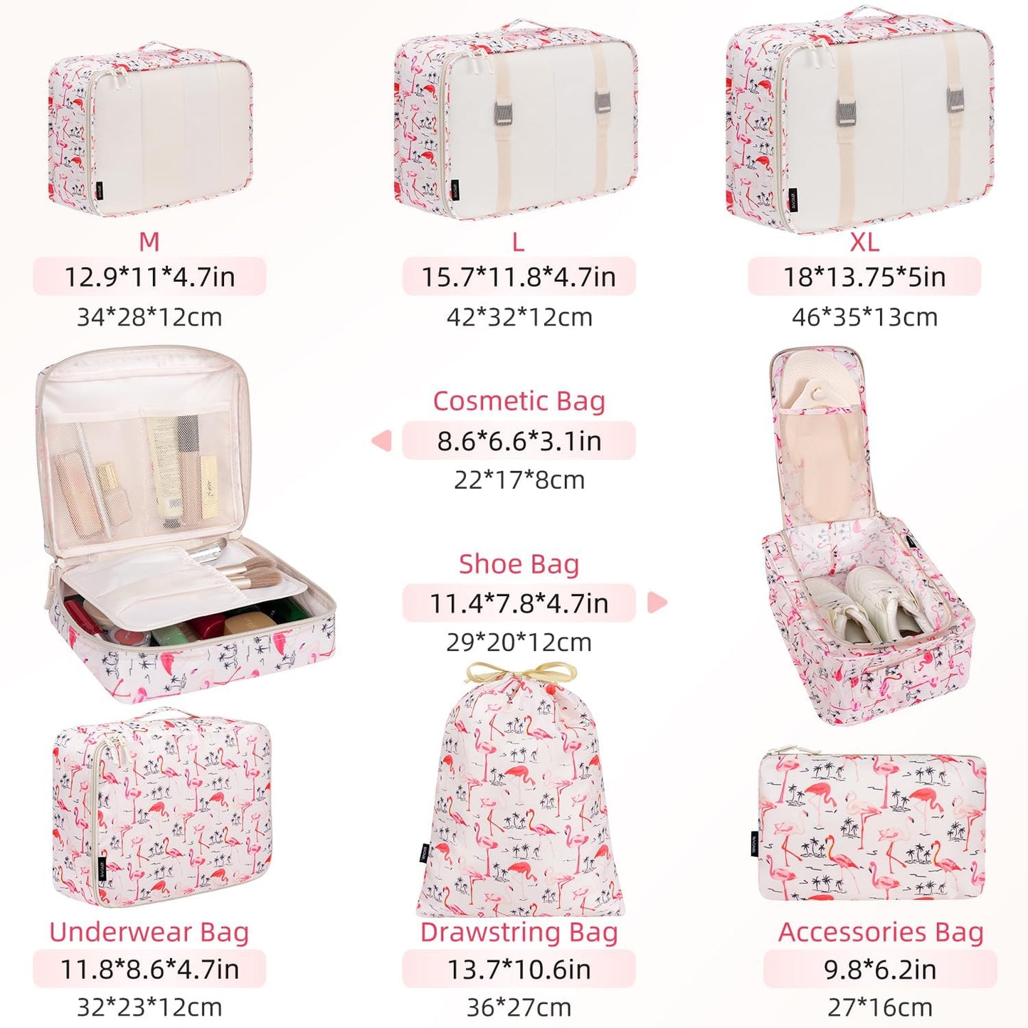 BAGAIL 8 Set Packing Cubes Luggage Packing Organizers for Travel Accessories-Aqua Color
