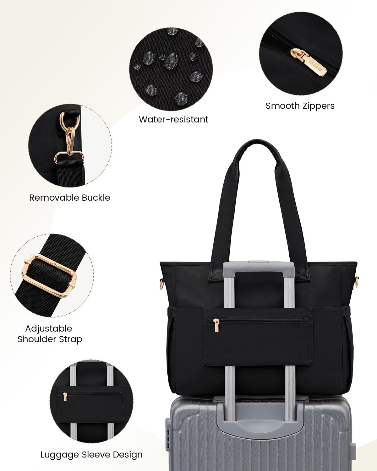 LOVEVOOK Lunch Tote Bag for Women, Work Laptop Bag with Lunch Compartment