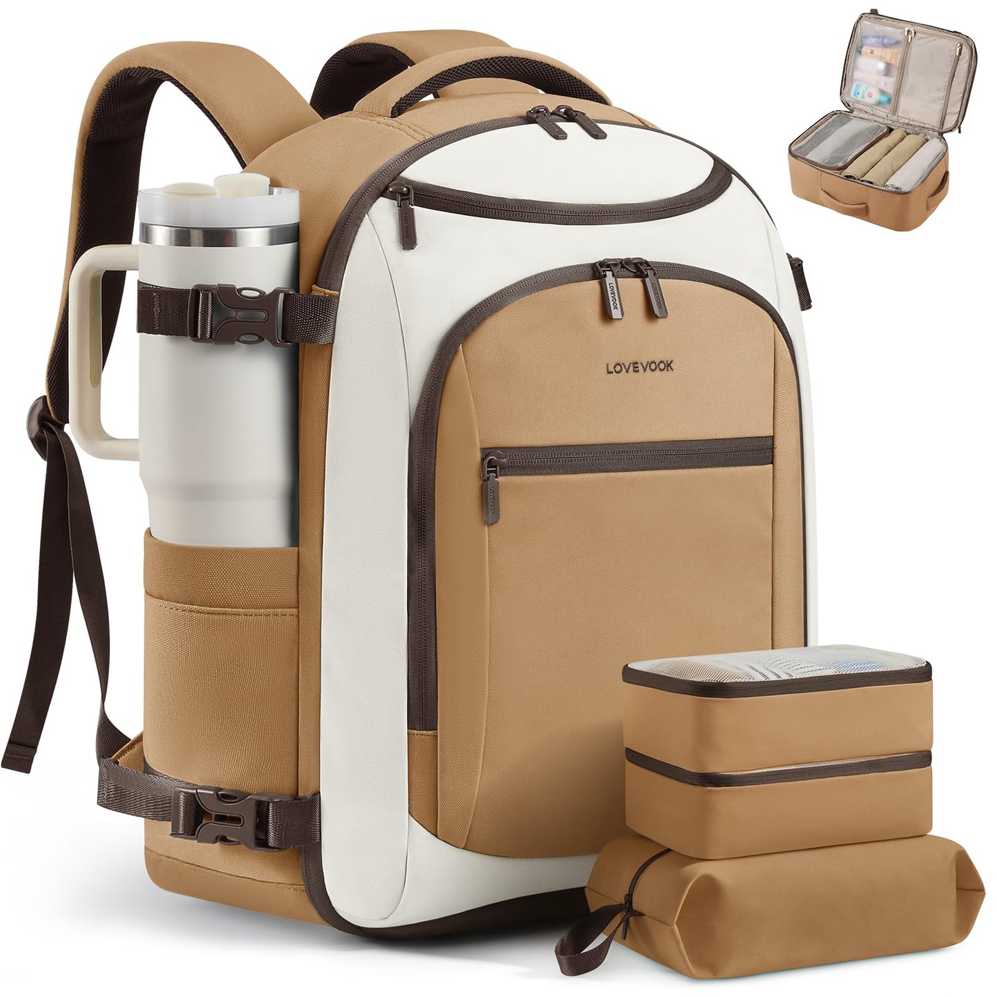 LOVEVOOK 40L Travel Backpack for Women & Men, Airline Approved Carry On Bag