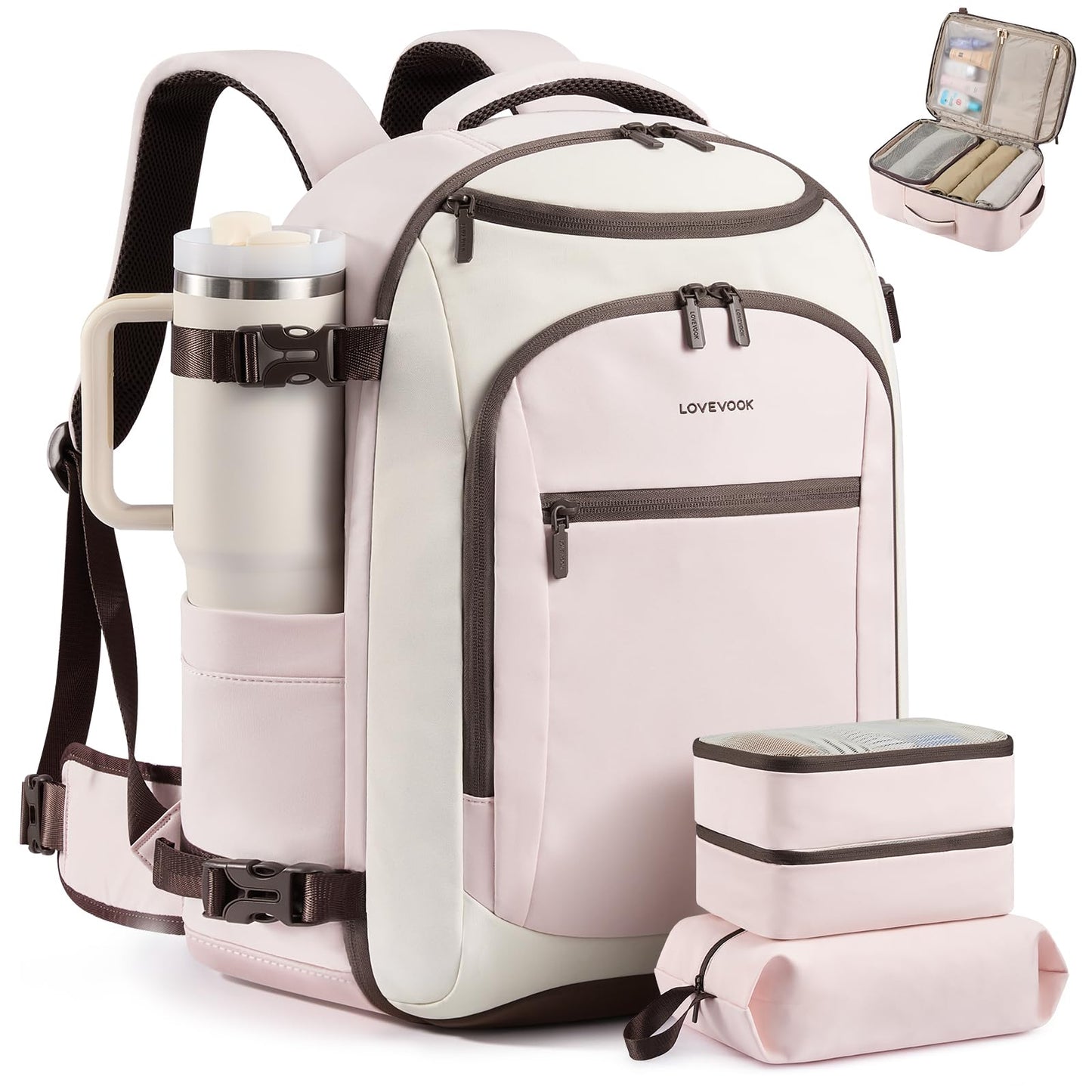 LOVEVOOK 40L Travel Backpack for Women & Men, Airline Approved Carry On Bag