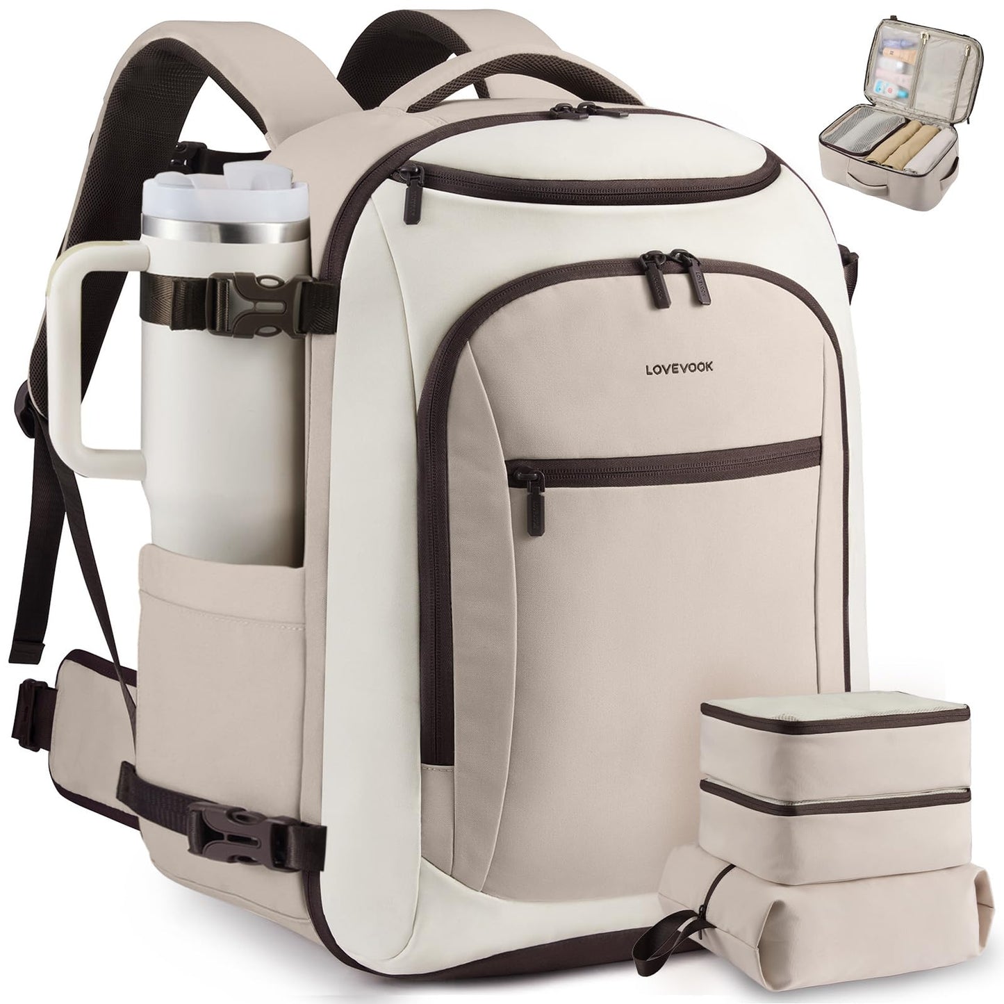 LOVEVOOK 40L Travel Backpack for Women & Men, Airline Approved Carry On Bag