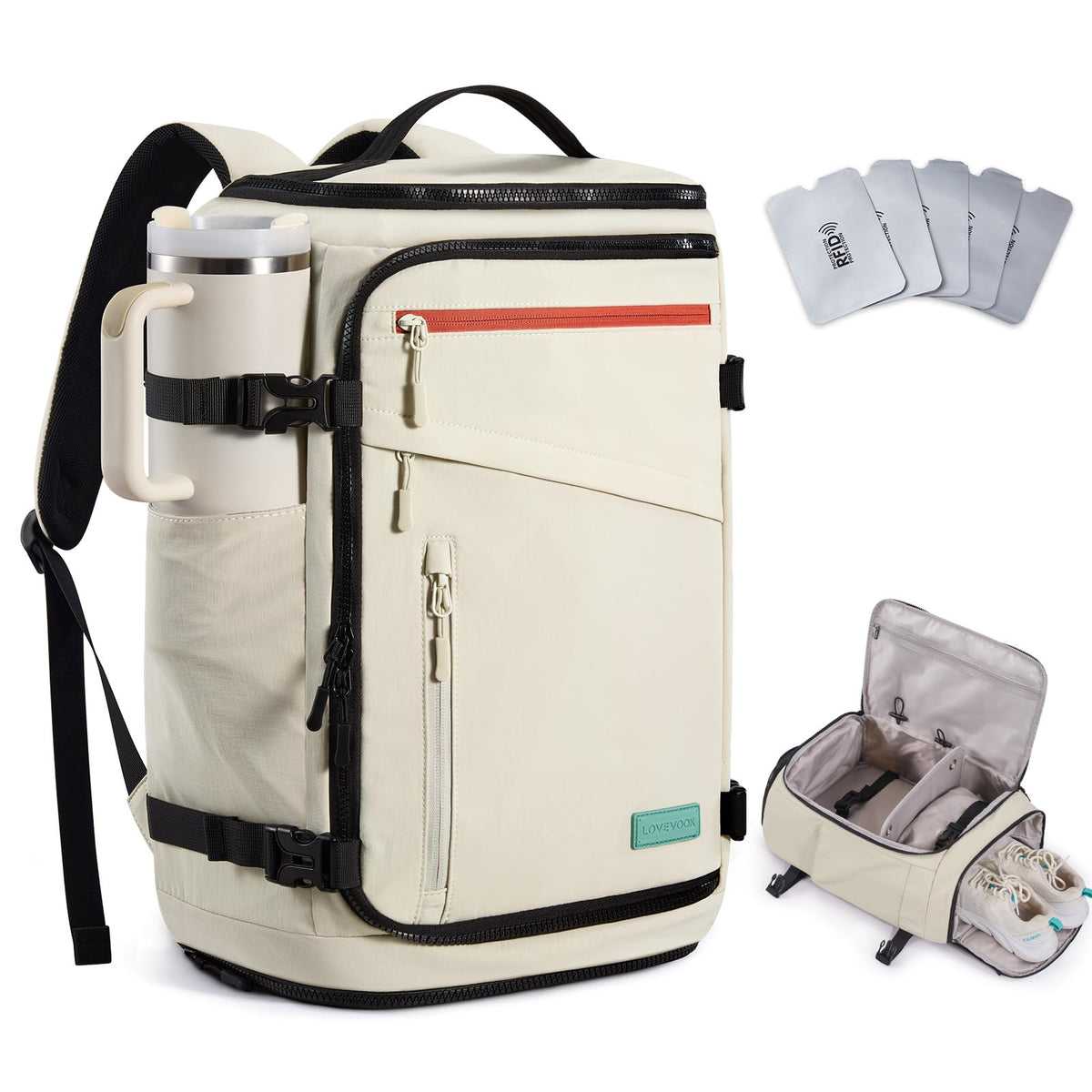 LOVEVOOK Travel Backpack for Women Men, Airline Approved Carry On Luggage