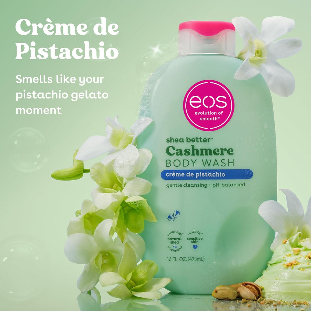eos Cashmere Body Wash- Vanilla Cashmere, Creamy Gel with Shea Butter, 16 fl oz