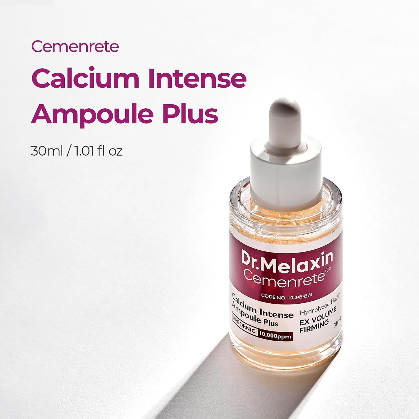 Dr.Melaxin Cemenrete Calcium Ampoule Plus with Adenosine and Niacinamide for Sagging Under Eye Skin, Dark Circles, Fine Lines &Eye Bags 1.01fl.oz.