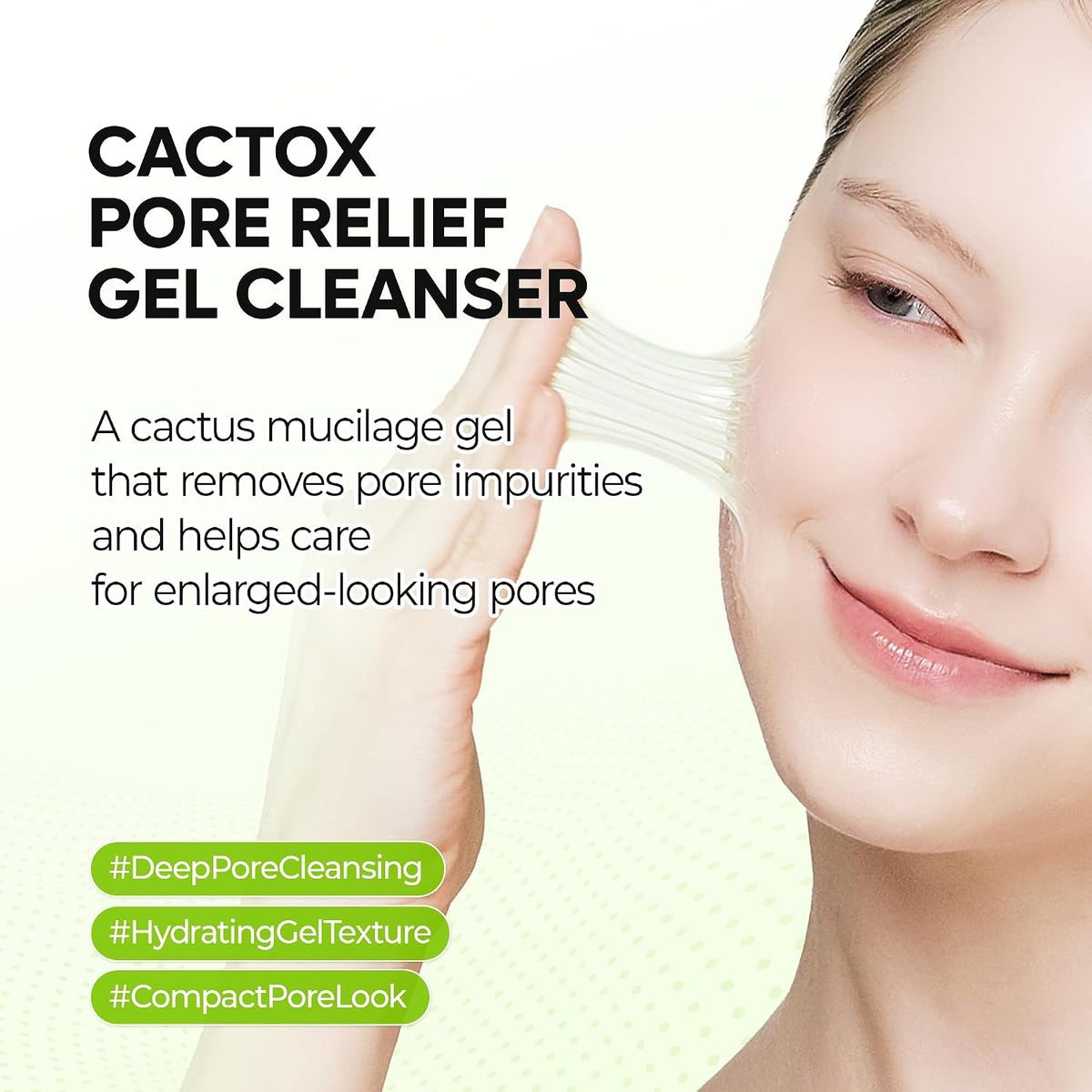 Dr.Melaxin Cactox Pore Relief Gel Cleanser, Hydrating Gel-to-Foam Facial Cleanser for Pore Cleansing and Enlarged-Looking Pores, 120ml
