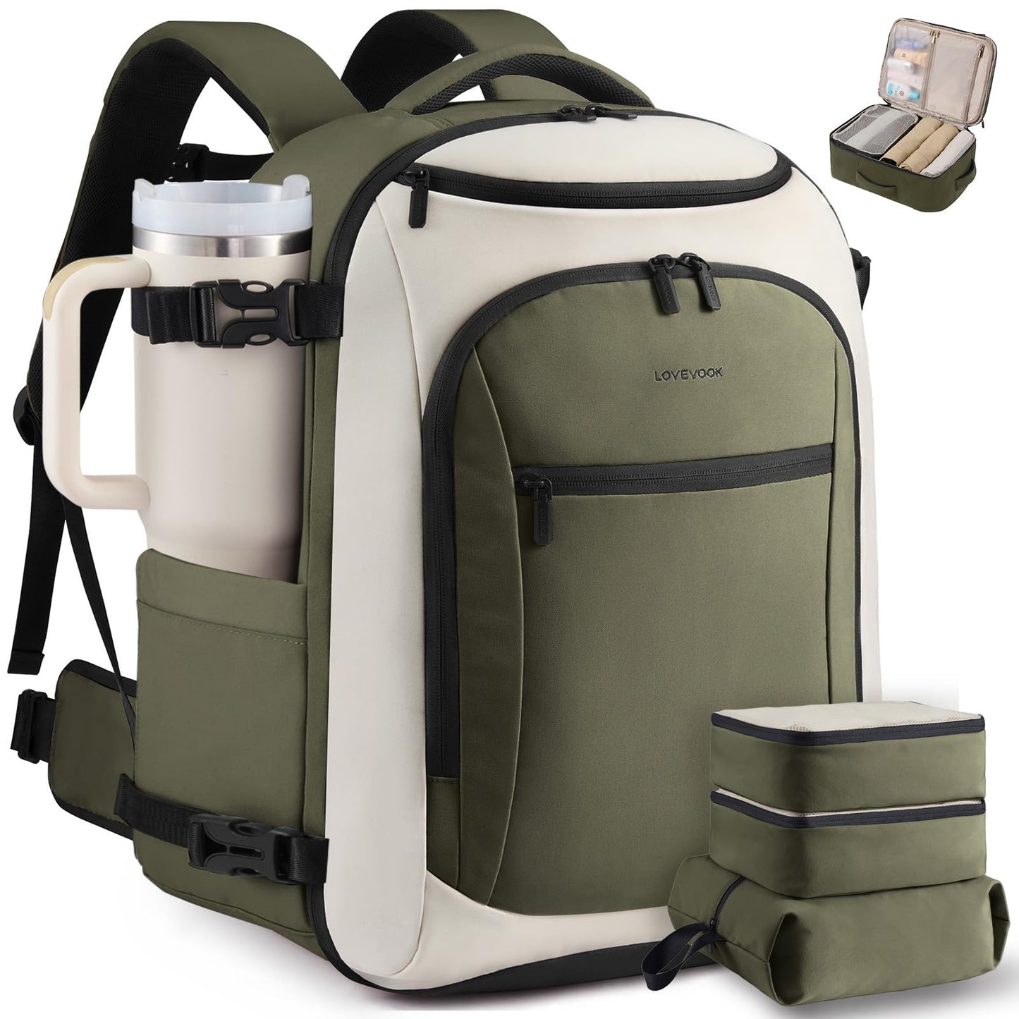 LOVEVOOK 40L Travel Backpack for Women & Men, Airline Approved Carry On Bag