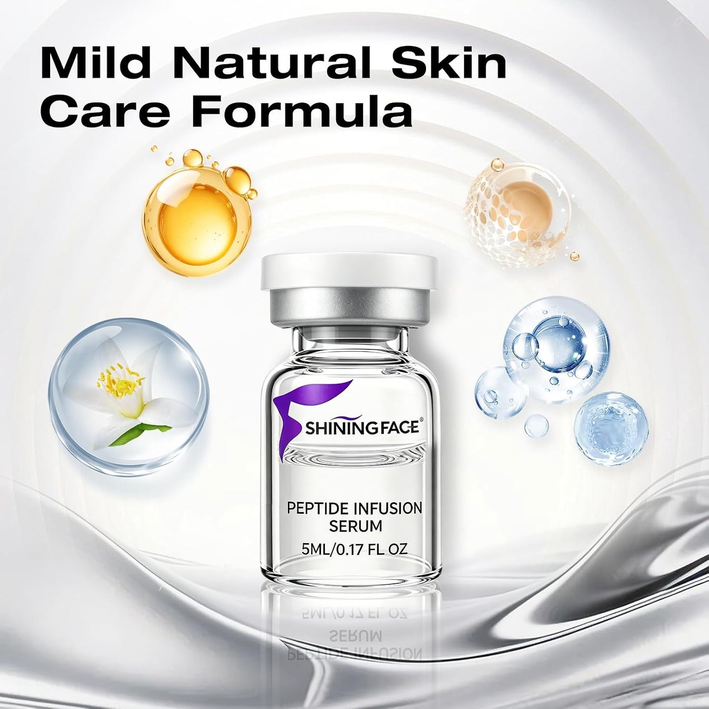Collagen Peptide & Hyaluronic Acid Serum 0.68 fl oz,Only applicable to Shining Face Micro Infusion SkincareSystem,- 1 Month Supply