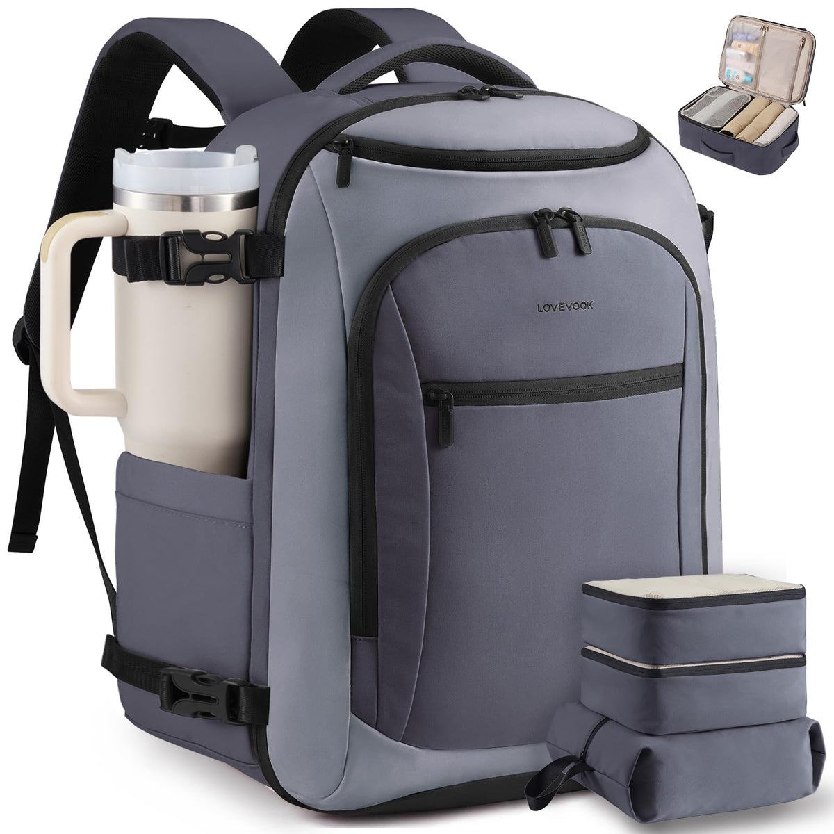 LOVEVOOK 40L Travel Backpack for Women & Men, Airline Approved Carry On Bag