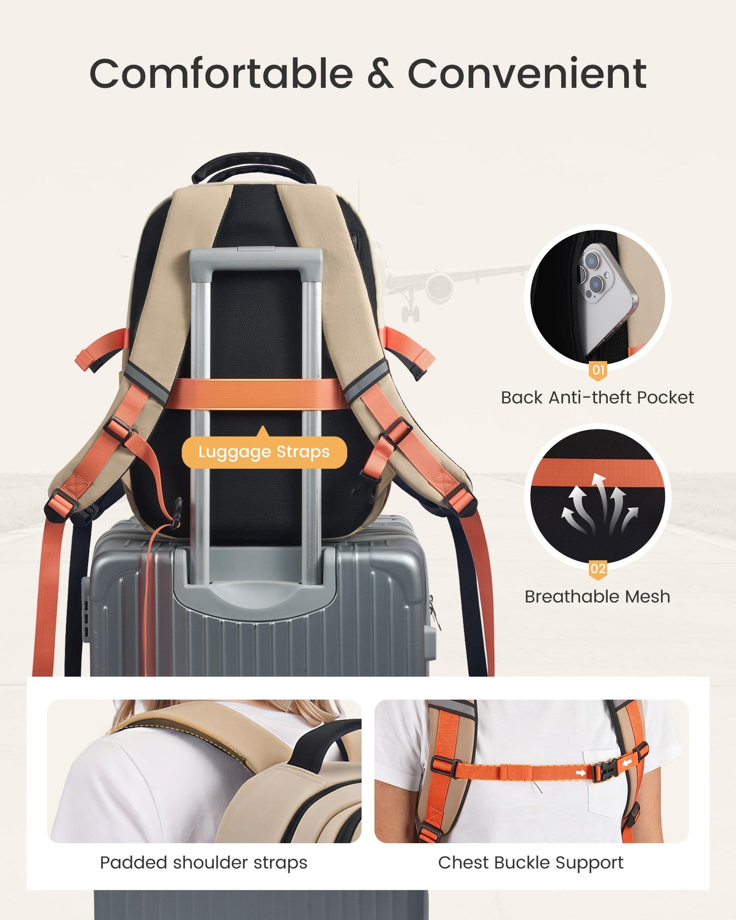 LOVEVOOK Laptop Backpack for College, Work Backpack for Women & Men