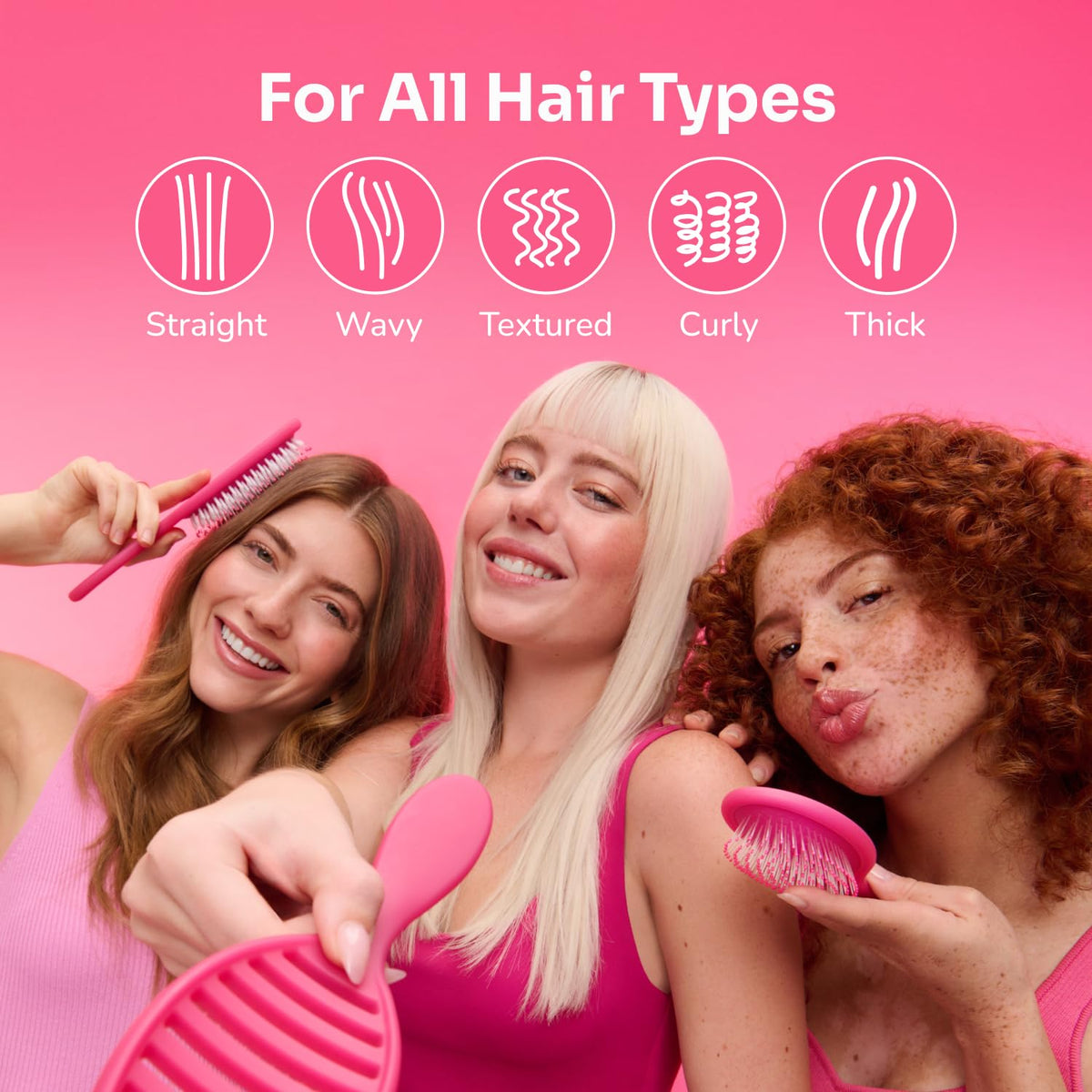 Wet Brush Original Detangler Hair Brush, Black Frost, For All Hair Textures