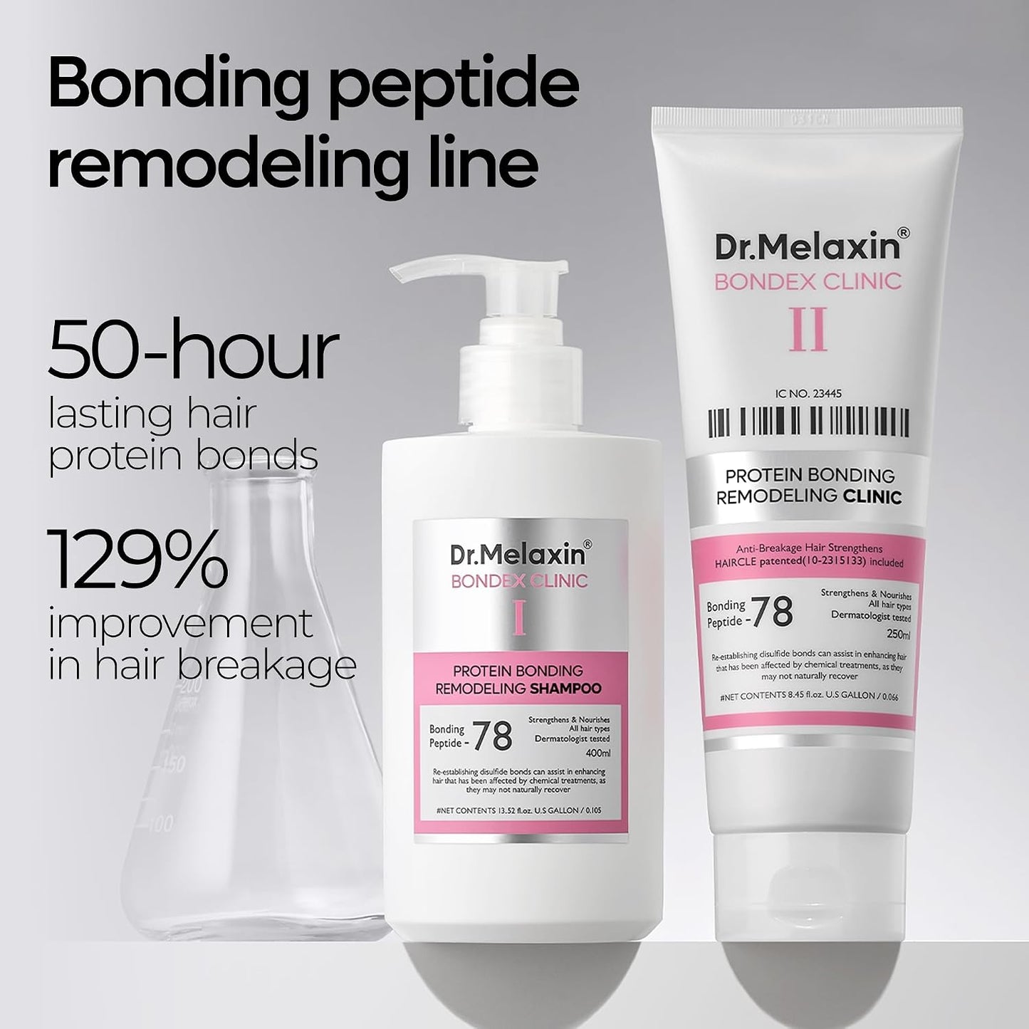 Dr.Melaxin Bondex Protein Bonding Remodeling Shampoo with Argan Oil | Strengthening Keratin & Peptides Bonder | Repair Hair | 13.52 fl.oz.