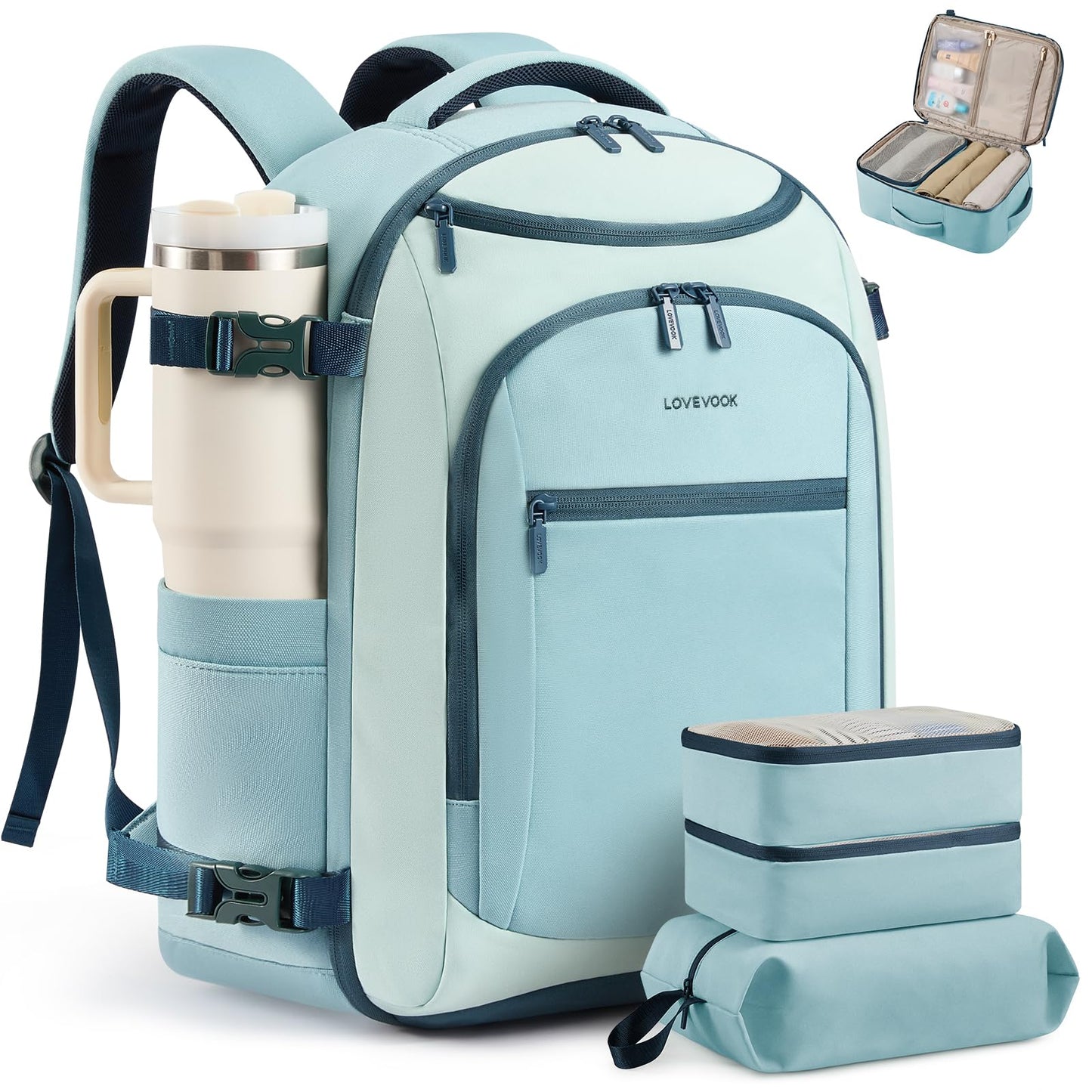 LOVEVOOK 40L Travel Backpack for Women & Men, Airline Approved Carry On Bag