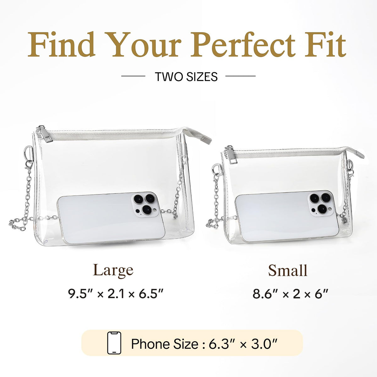 BS-VOG Clear Purse for Stadium Events, Clear Crossbody Bag for Women