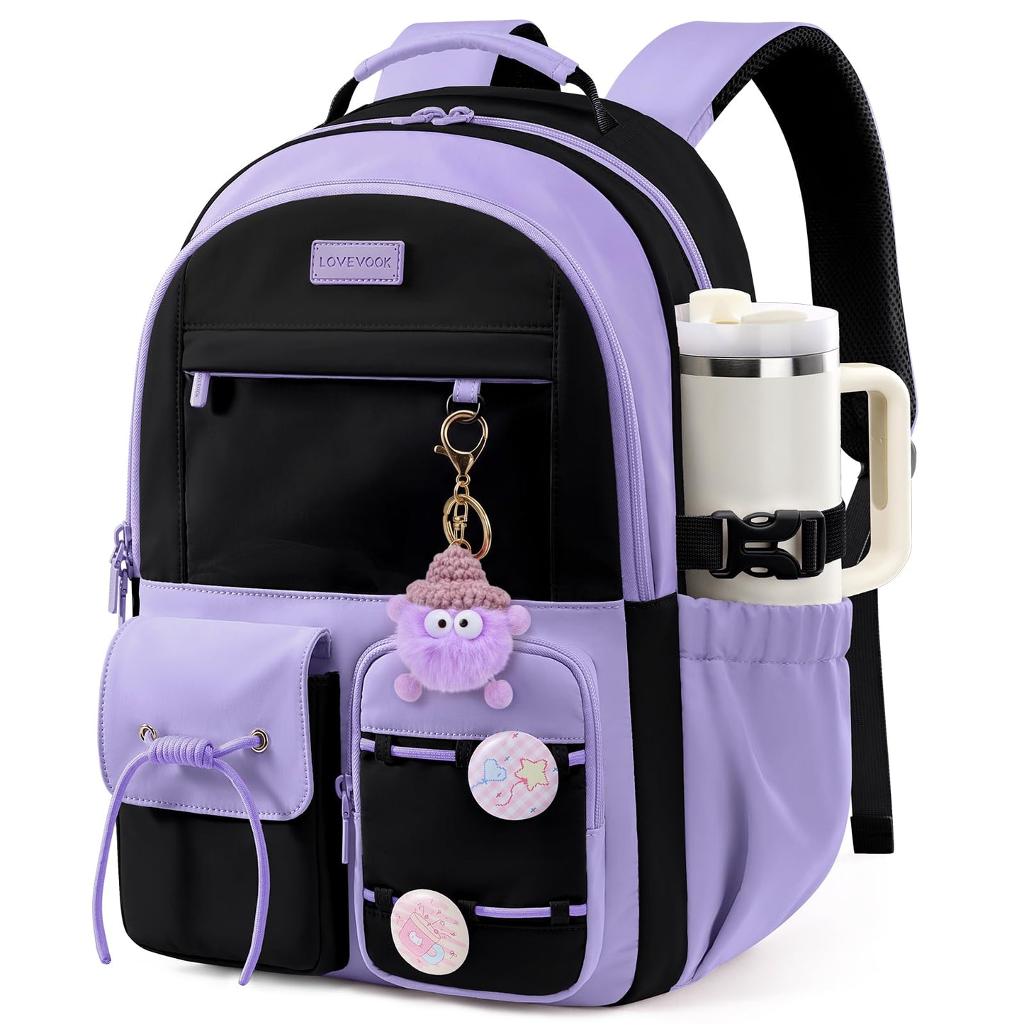 LOVEVOOK School Backpack for Girls Ages 8-16,Cute Student Bookbag for Kids