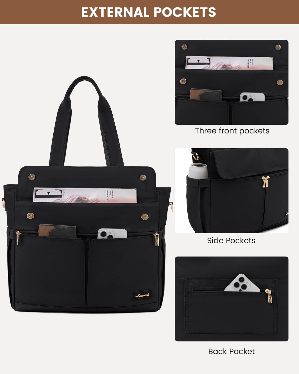 LOVEVOOK Lunch Tote Bag for Women, Work Laptop Bag with Lunch Compartment