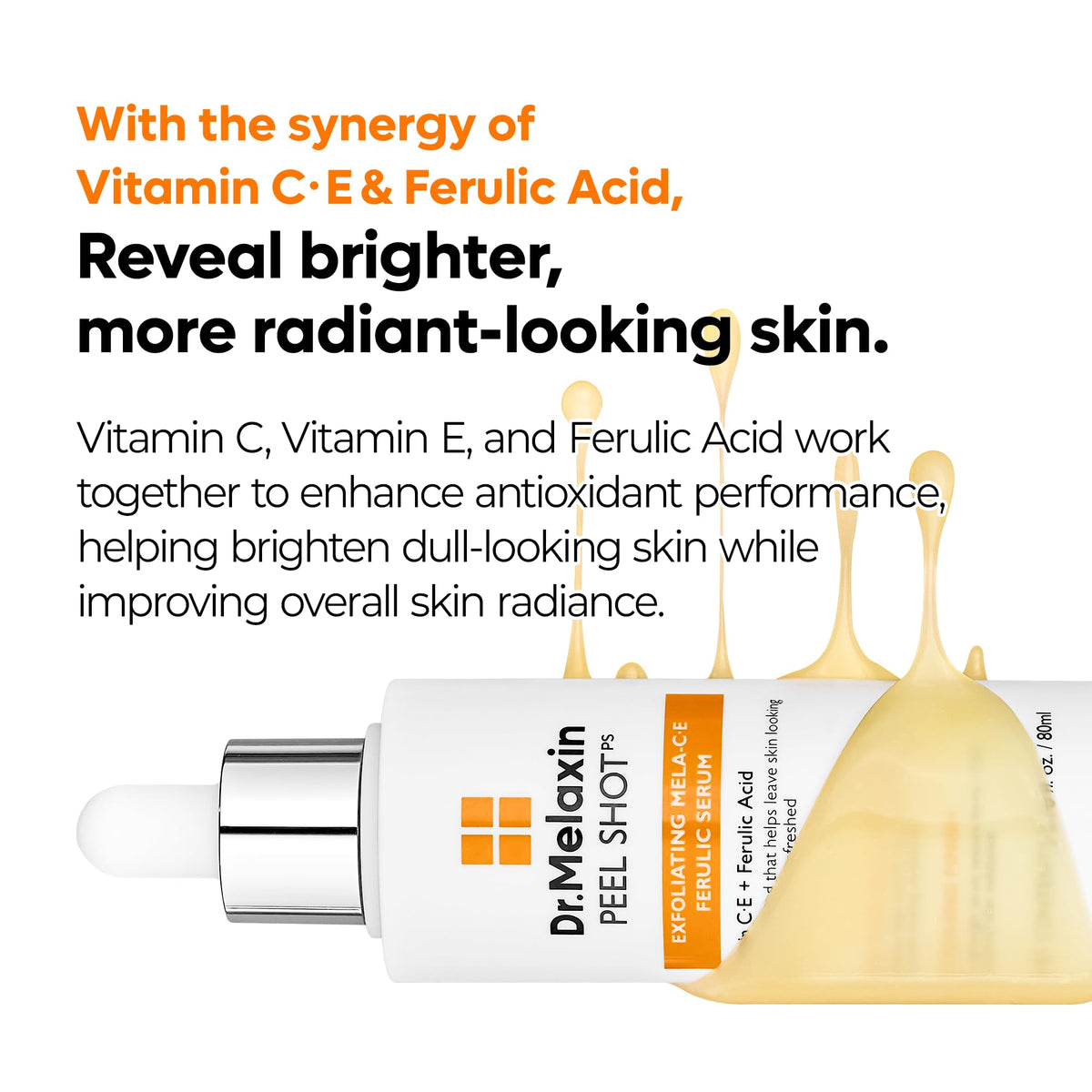 Dr.Melaxin Peel Shot Black Rice Exfoliating Ampoule, Face Exfoliator with AHA BHA Niacinamide Rice Bran Water, Blackhead Remover, Pore Minimizer, Brightening Glass Skin Serum, Korean Skin Care, 2.7 oz
